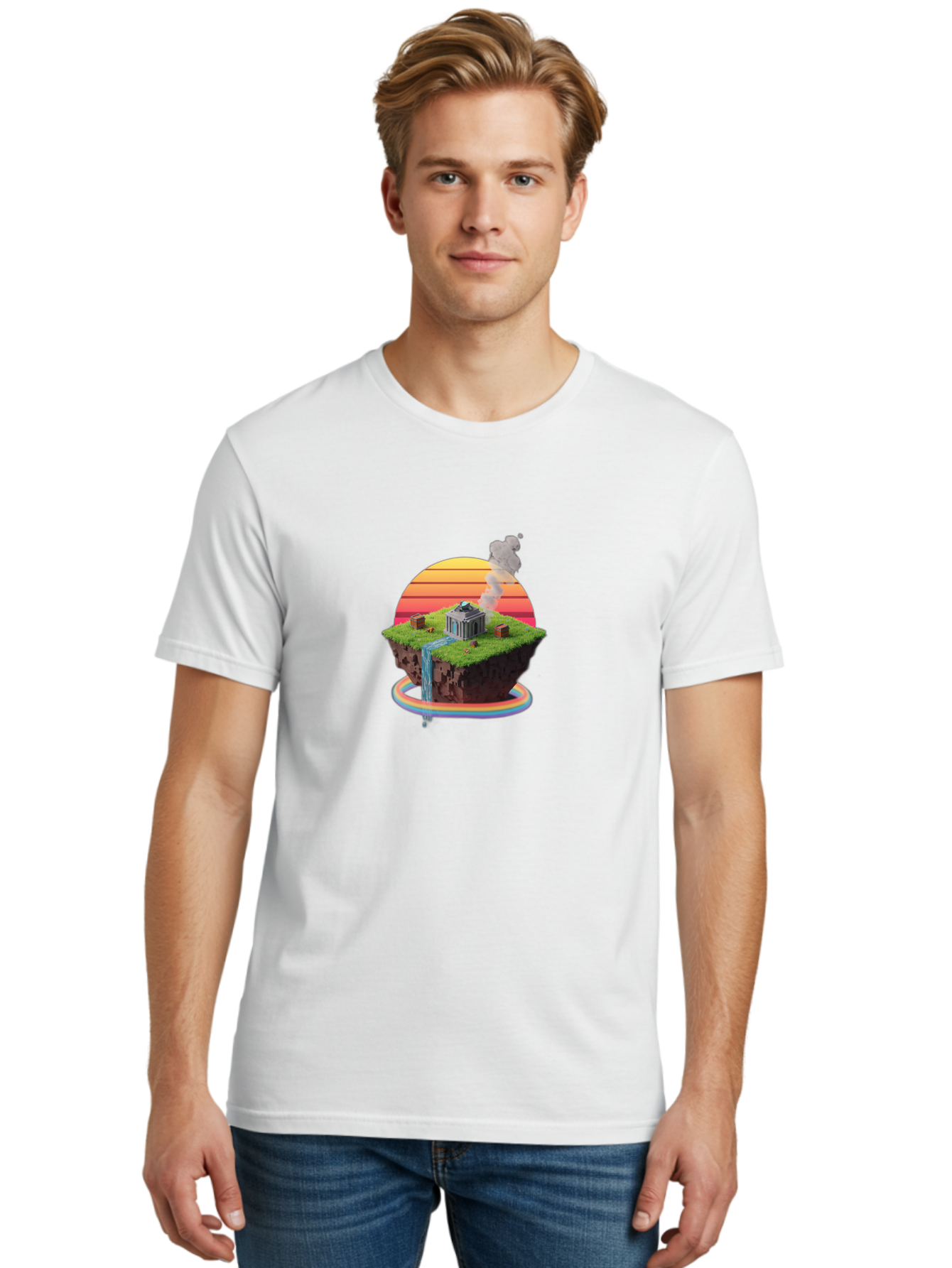 Floating-Island-4 Men'S Graphic Tee, 100% Cotton, Comfortable Casual Summer Wear, Machine Washable, Vintage Camera, Old Camera, Antique Camera, Black Camera, Classic Photography, Photography Equipment, Nostalgic Device, Film Camera, Camera Art Bai878