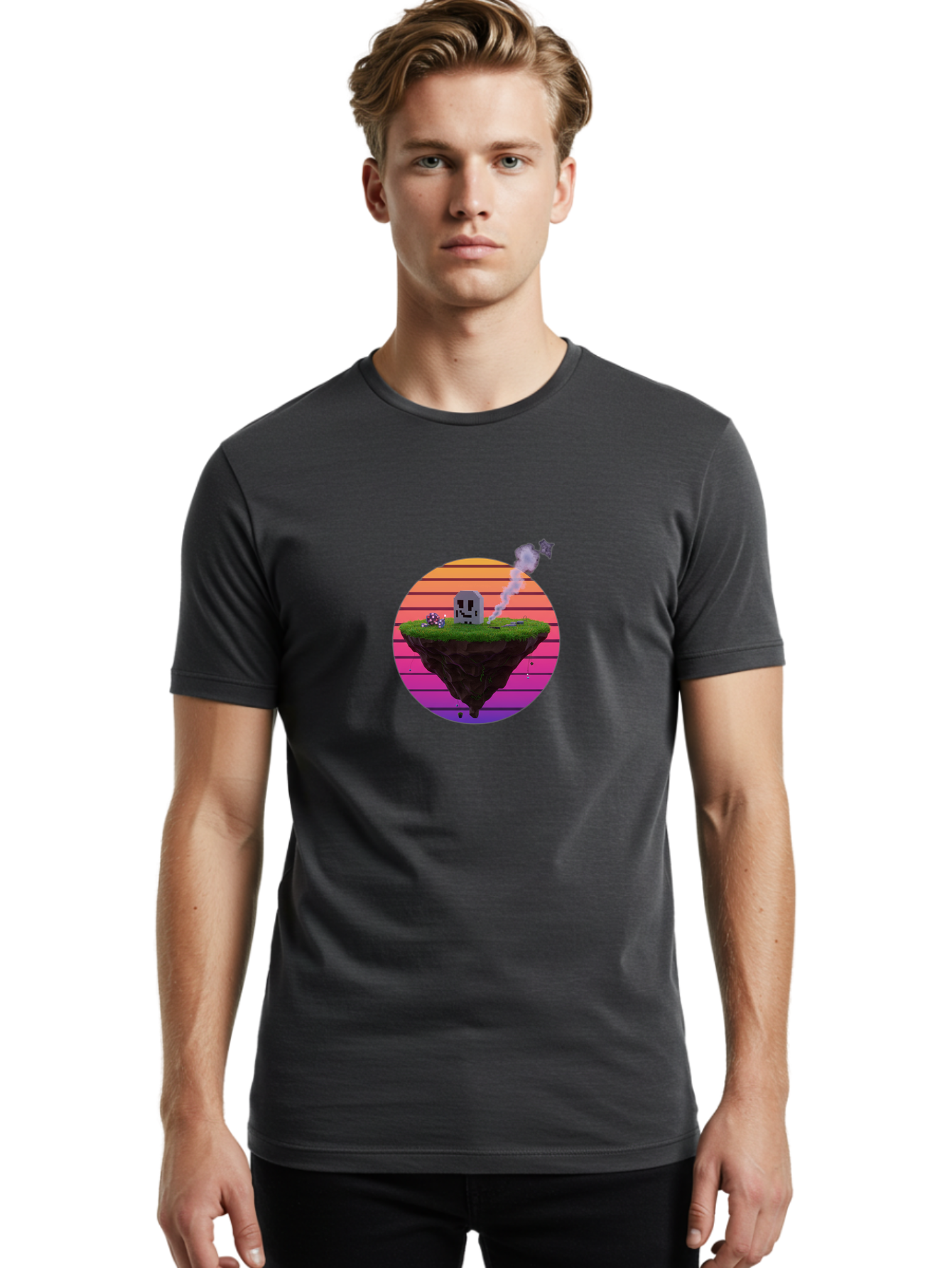 Floating-Island-5 Men'S Graphic Tee, 100% Cotton, Comfortable Casual Summer Wear, Machine Washable, Vintage Camera, Old Camera, Antique Camera, Black Camera, Classic Photography, Photography Equipment, Nostalgic Device, Film Camera, Camera Art Bai879