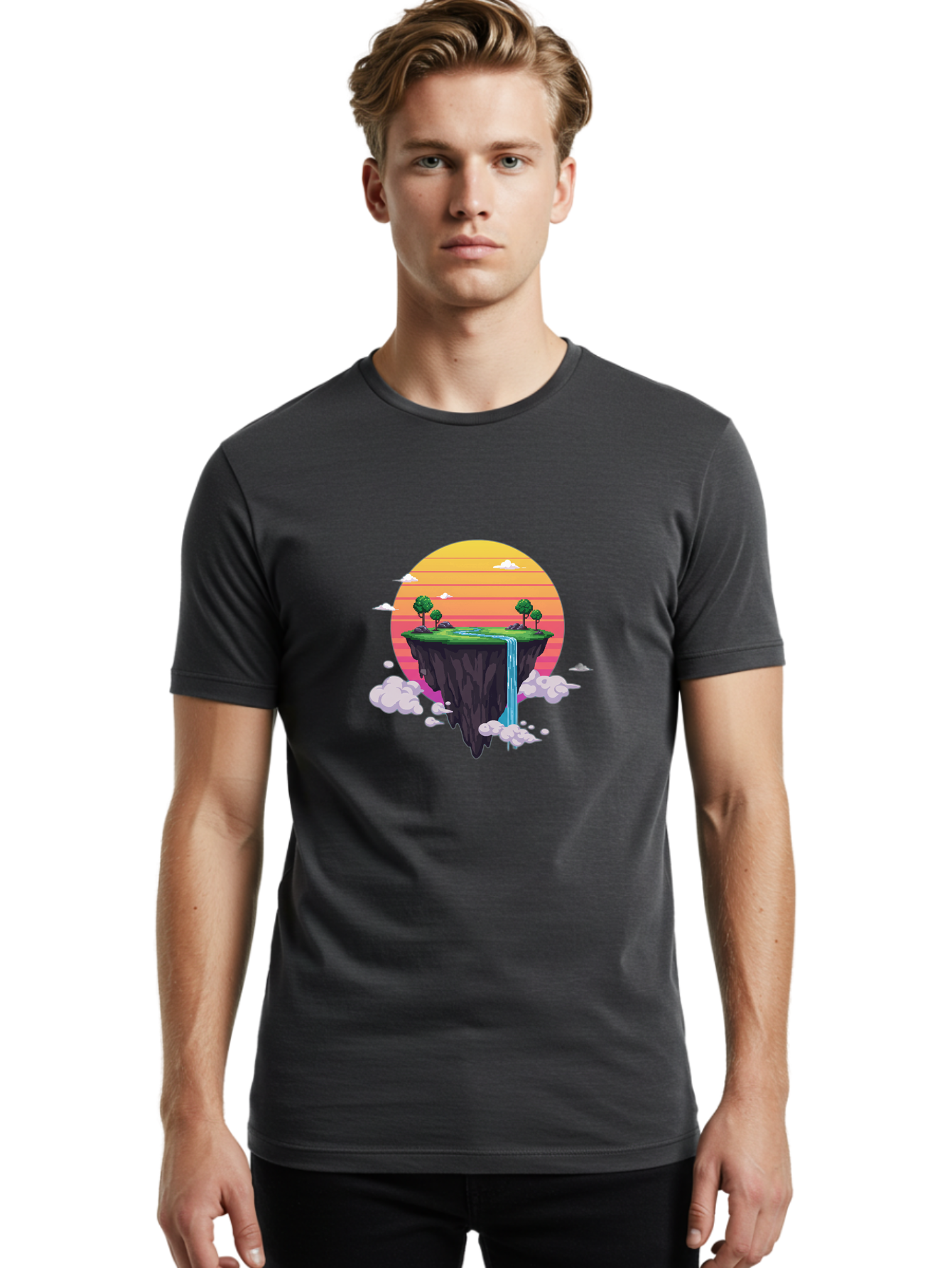 Floating-Island-6 Men'S Graphic Tee, 100% Cotton, Comfortable Casual Summer Wear, Machine Washable, Vintage Camera, Old Camera, Antique Camera, Black Camera, Classic Photography, Photography Equipment, Nostalgic Device, Film Camera, Camera Art Bai880