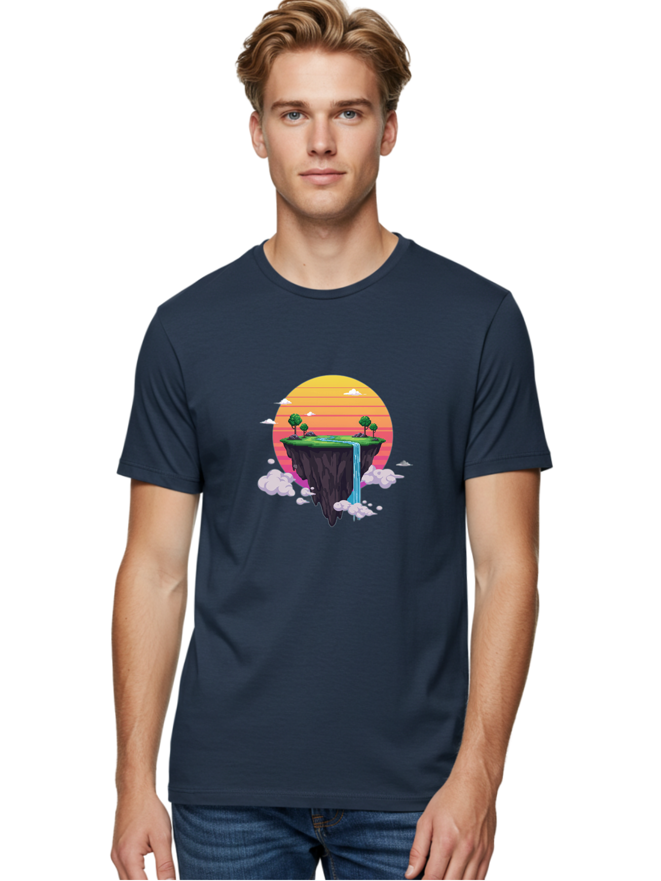 Floating-Island-6 Men'S Graphic Tee, 100% Cotton, Comfortable Casual Summer Wear, Machine Washable, Vintage Camera, Old Camera, Antique Camera, Black Camera, Classic Photography, Photography Equipment, Nostalgic Device, Film Camera, Camera Art Bai880