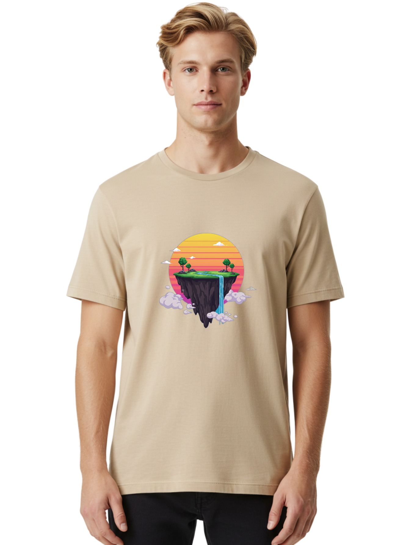 Floating-Island-6 Men'S Graphic Tee, 100% Cotton, Comfortable Casual Summer Wear, Machine Washable, Vintage Camera, Old Camera, Antique Camera, Black Camera, Classic Photography, Photography Equipment, Nostalgic Device, Film Camera, Camera Art Bai880