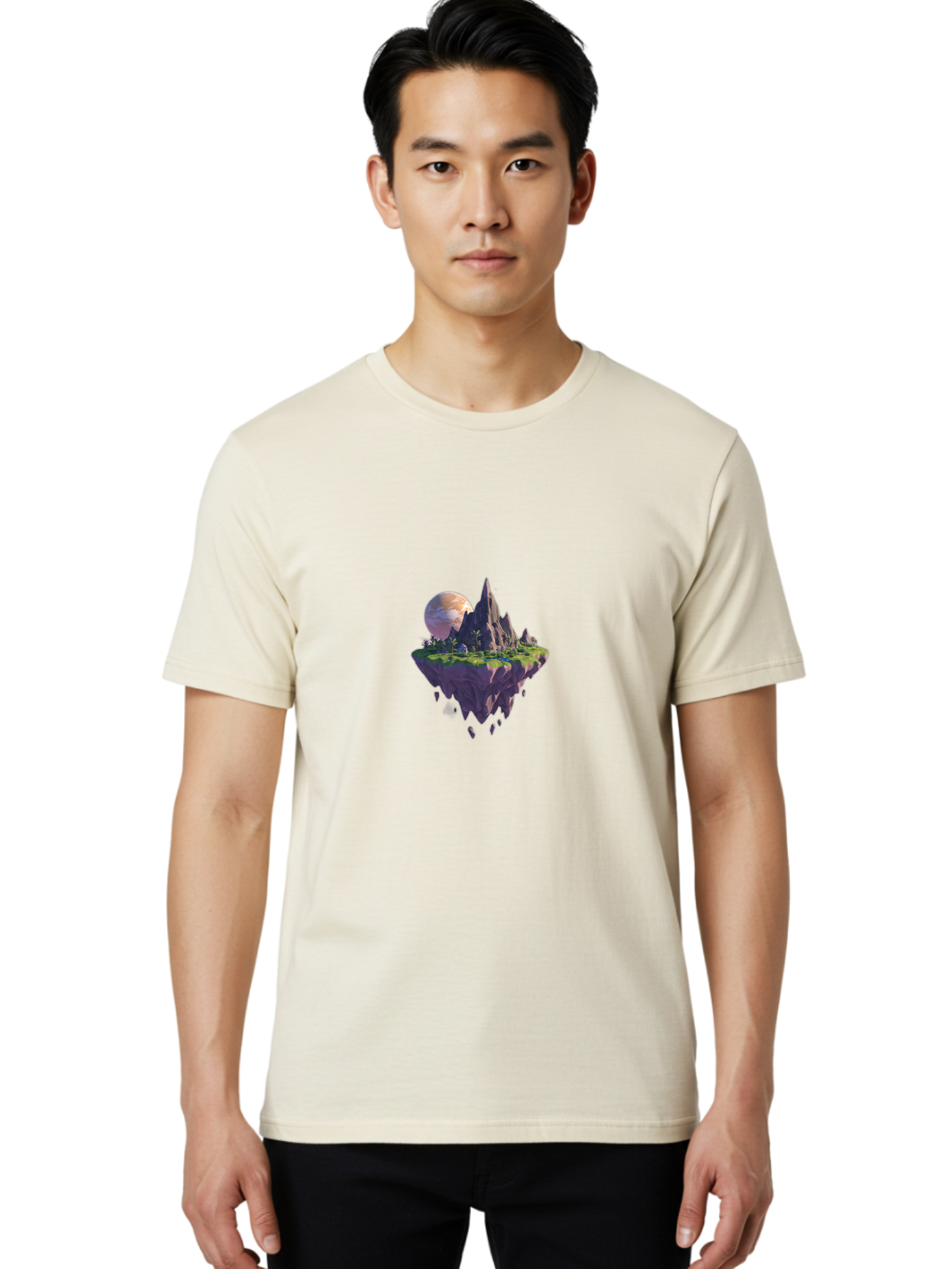 Floating-Island-Landscape Men'S Graphic Tee, 100% Cotton, Comfortable Casual Summer Wear, Machine Washable, Vintage Camera, Old Camera, Antique Camera, Black Camera, Classic Photography, Photography Equipment, Nostalgic Device, Film Camera, Bai882