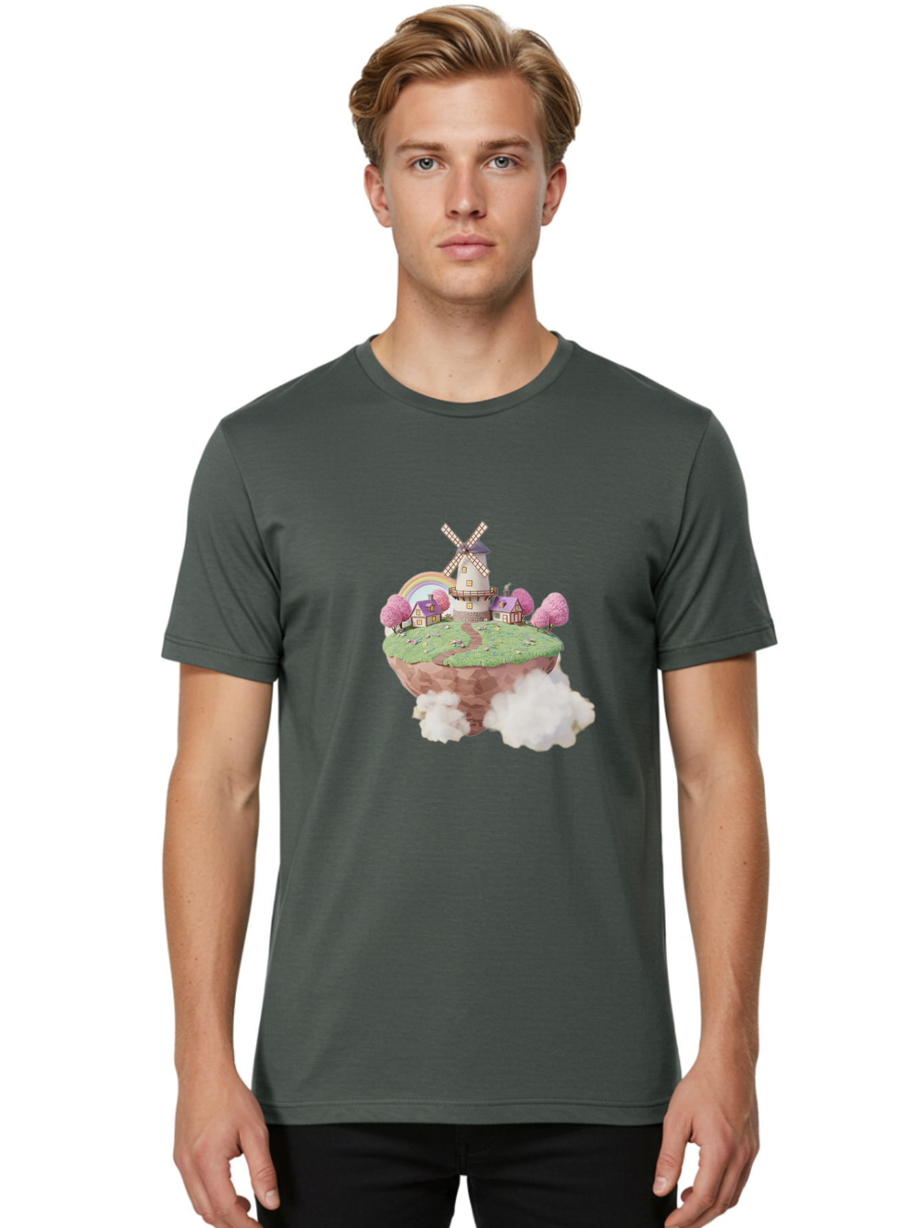 Floating-Island-Windmill Men'S Graphic Tee, 100% Cotton, Comfortable Casual Summer Wear, Machine Washable, Vintage Camera, Old Camera, Antique Camera, Black Camera, Classic Photography, Photography Equipment, Nostalgic Device, Film Camera, Bai883