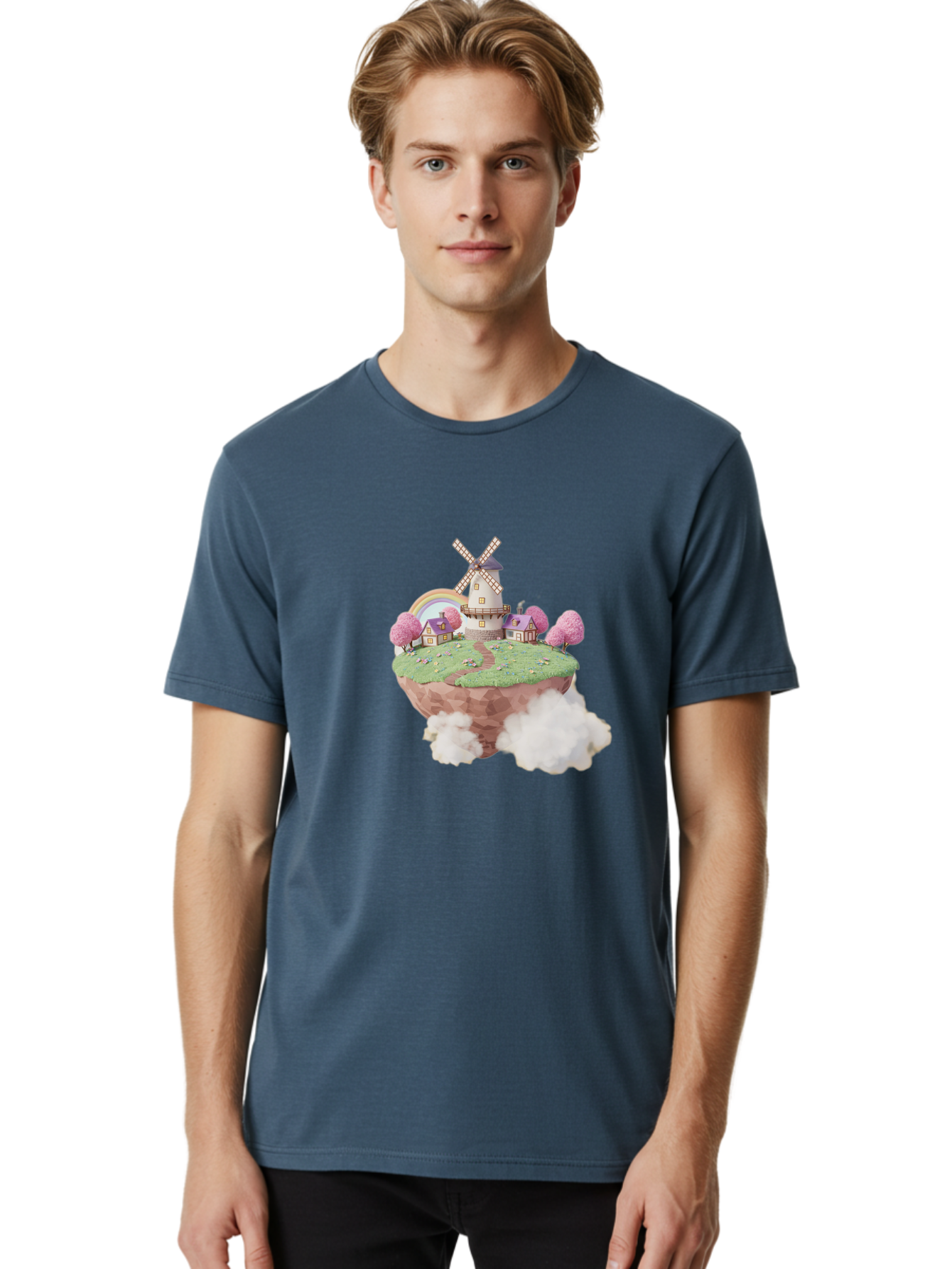 Floating-Island-Windmill Men'S Graphic Tee, 100% Cotton, Comfortable Casual Summer Wear, Machine Washable, Vintage Camera, Old Camera, Antique Camera, Black Camera, Classic Photography, Photography Equipment, Nostalgic Device, Film Camera, Bai883