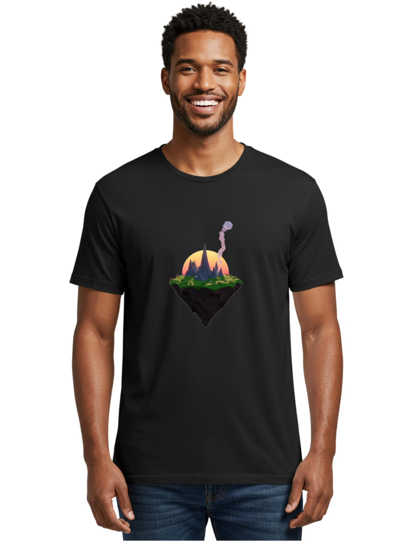 Floating-Island-With-Castle Men'S Graphic Tee, 100% Cotton, Comfortable Casual Summer Wear, Machine Washable, Vintage Camera, Old Camera, Antique Camera, Black Camera, Classic Photography, Photography Equipment, Nostalgic Device, Film Camera, Bai884