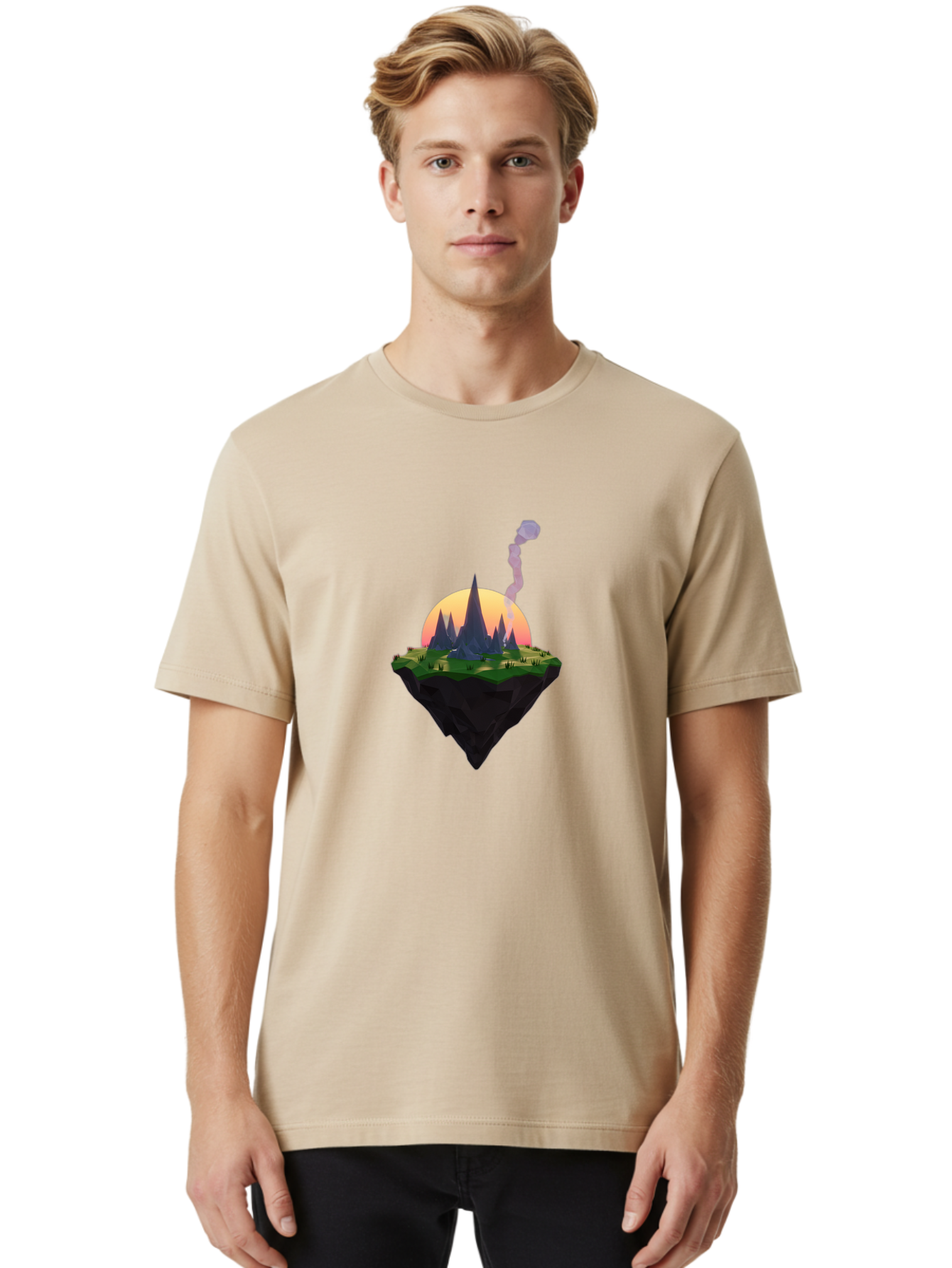 Floating-Island-With-Castle Men'S Graphic Tee, 100% Cotton, Comfortable Casual Summer Wear, Machine Washable, Vintage Camera, Old Camera, Antique Camera, Black Camera, Classic Photography, Photography Equipment, Nostalgic Device, Film Camera, Bai884