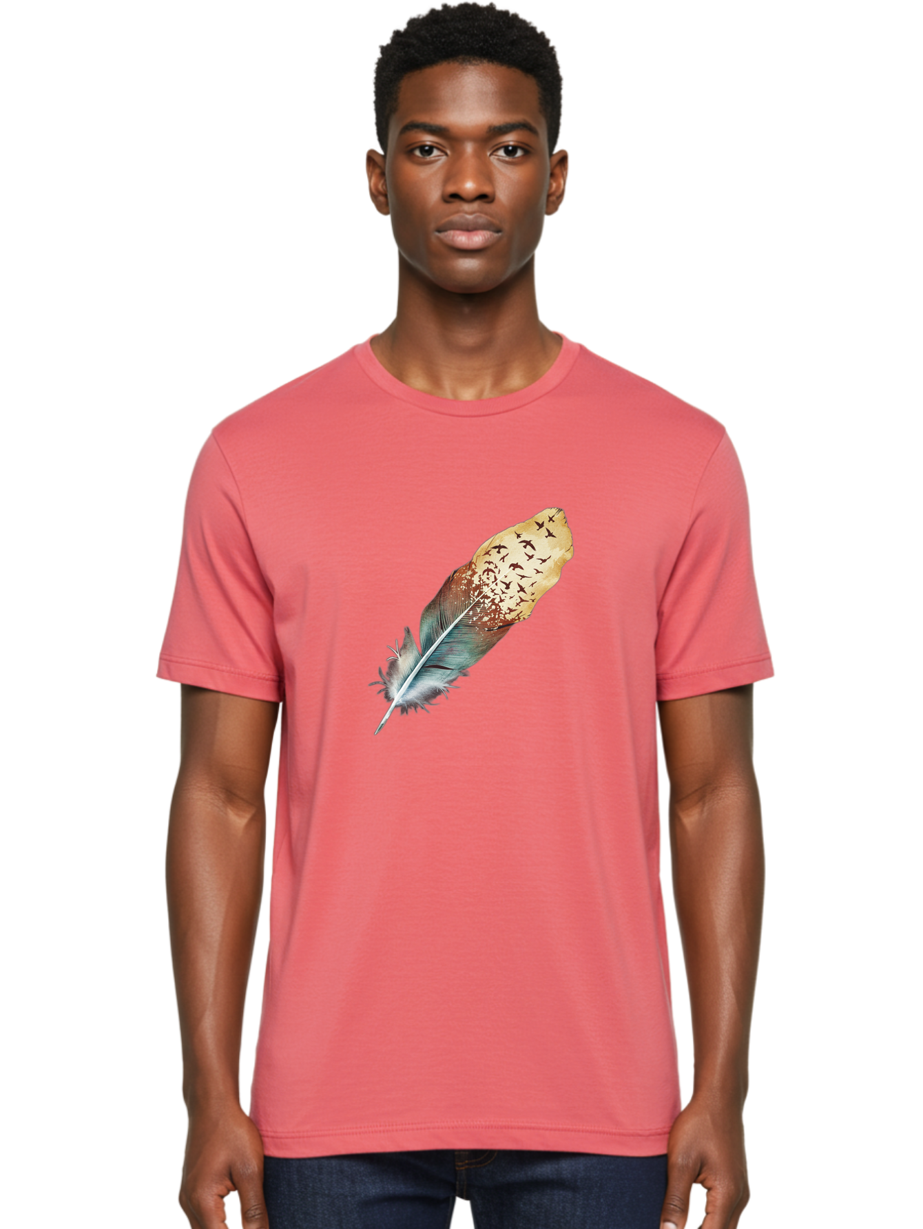 Flock-Of-Birds-Feather Men'S Graphic Tee, 100% Cotton, Comfortable Casual Summer Wear, Machine Washable, Vintage Camera, Old Camera, Antique Camera, Black Camera, Classic Photography, Photography Equipment, Nostalgic Device, Film Camera, Bai892
