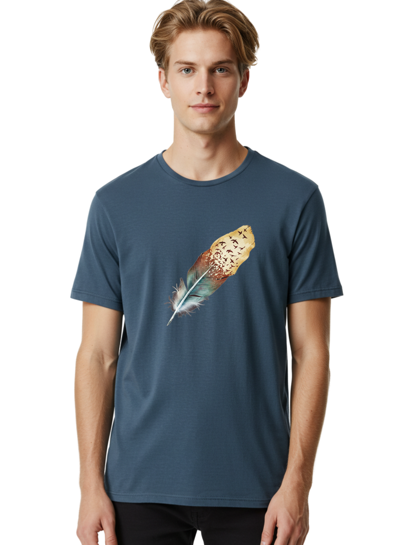 Flock-Of-Birds-Feather Men'S Graphic Tee, 100% Cotton, Comfortable Casual Summer Wear, Machine Washable, Vintage Camera, Old Camera, Antique Camera, Black Camera, Classic Photography, Photography Equipment, Nostalgic Device, Film Camera, Bai892