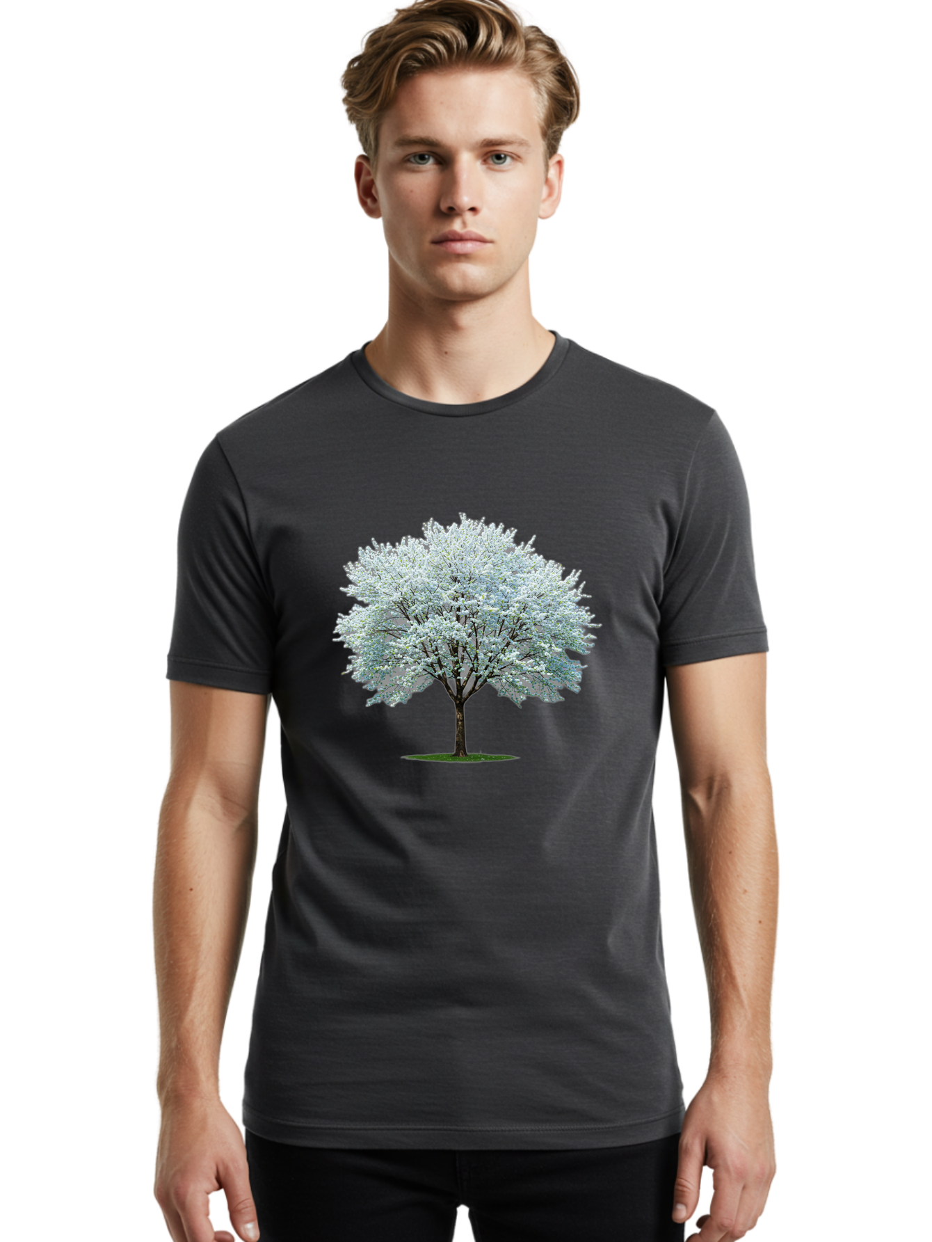 Flowering-Tree-1 Men'S Graphic Tee, 100% Cotton, Comfortable Casual Summer Wear, Machine Washable, Vintage Camera, Old Camera, Antique Camera, Black Camera, Classic Photography, Photography Equipment, Nostalgic Device, Film Camera, Camera Art Bai894