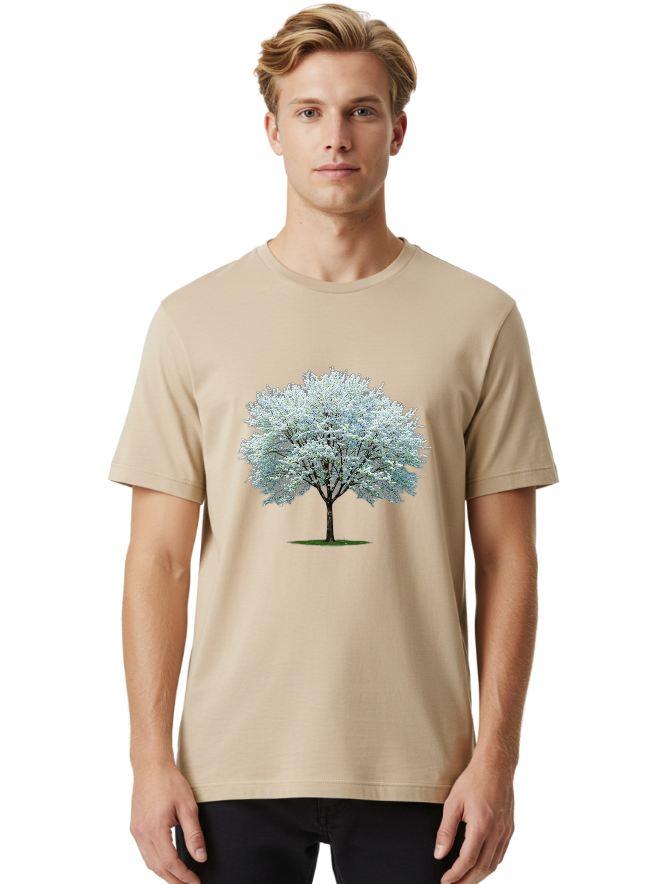 Flowering-Tree-1 Men'S Graphic Tee, 100% Cotton, Comfortable Casual Summer Wear, Machine Washable, Vintage Camera, Old Camera, Antique Camera, Black Camera, Classic Photography, Photography Equipment, Nostalgic Device, Film Camera, Camera Art Bai894