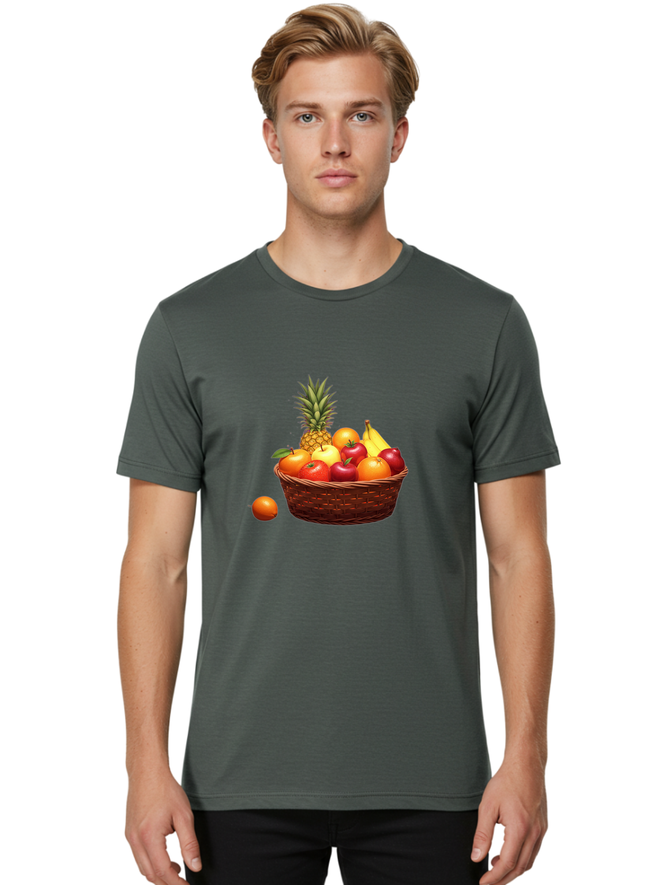 Fruit-Basket-1 Men'S Graphic Tee, 100% Cotton, Comfortable Casual Summer Wear, Machine Washable, Vintage Camera, Old Camera, Antique Camera, Black Camera, Classic Photography, Photography Equipment, Nostalgic Device, Film Camera, Camera Art Bai898