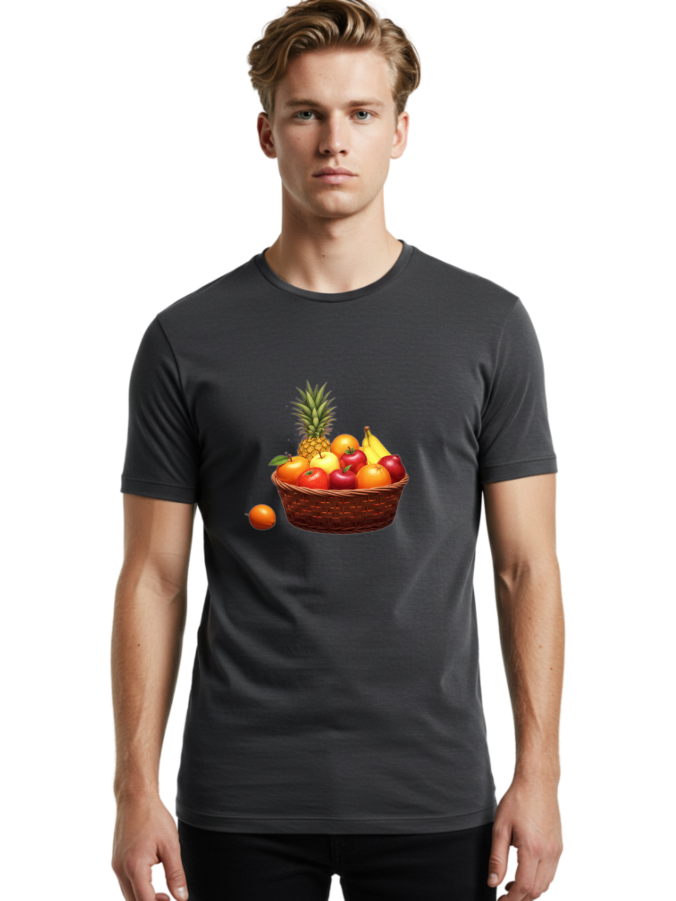 Fruit-Basket-1 Men'S Graphic Tee, 100% Cotton, Comfortable Casual Summer Wear, Machine Washable, Vintage Camera, Old Camera, Antique Camera, Black Camera, Classic Photography, Photography Equipment, Nostalgic Device, Film Camera, Camera Art Bai898