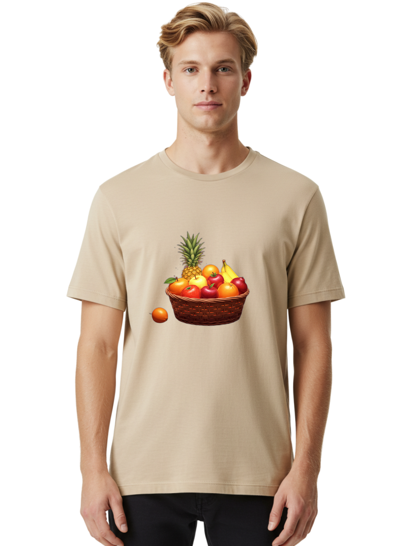 Fruit-Basket-1 Men'S Graphic Tee, 100% Cotton, Comfortable Casual Summer Wear, Machine Washable, Vintage Camera, Old Camera, Antique Camera, Black Camera, Classic Photography, Photography Equipment, Nostalgic Device, Film Camera, Camera Art Bai898