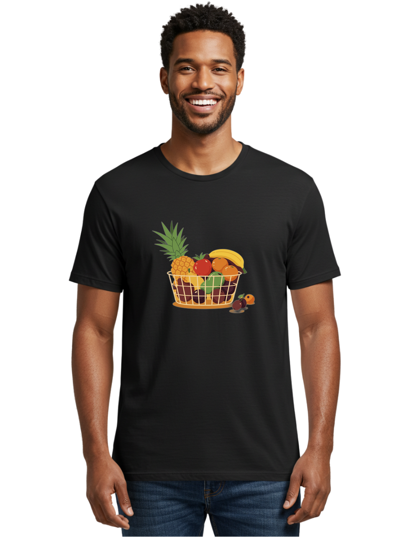 Fruit-Basket-11 Men'S Graphic Tee, 100% Cotton, Comfortable Casual Summer Wear, Machine Washable, Vintage Camera, Old Camera, Antique Camera, Black Camera, Classic Photography, Photography Equipment, Nostalgic Device, Film Camera, Camera Art Bai900