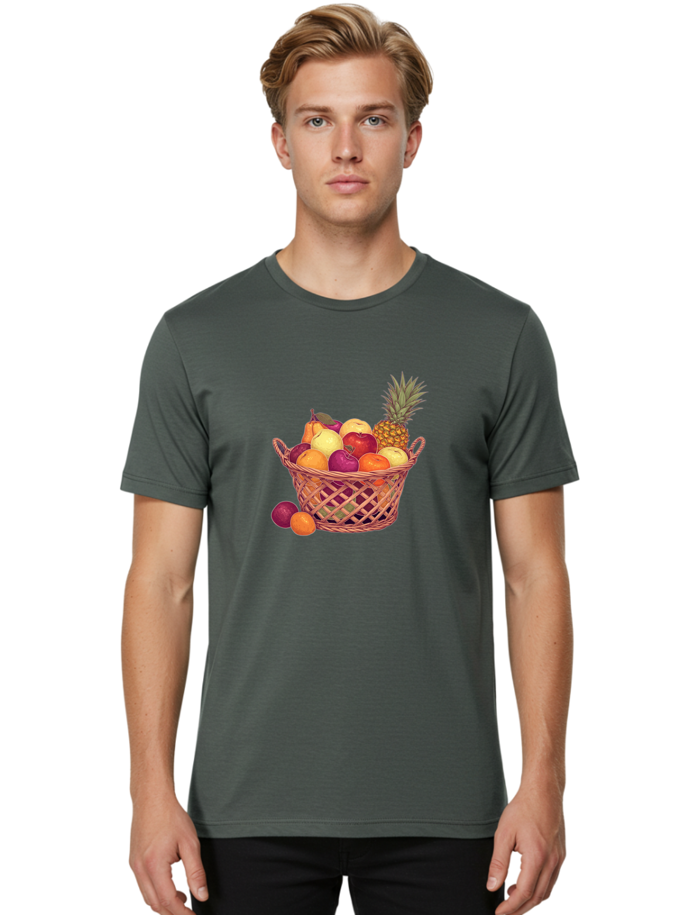 Fruit-Basket-2 Men'S Graphic Tee, 100% Cotton, Comfortable Casual Summer Wear, Machine Washable, Vintage Camera, Old Camera, Antique Camera, Black Camera, Classic Photography, Photography Equipment, Nostalgic Device, Film Camera, Camera Art Bai909