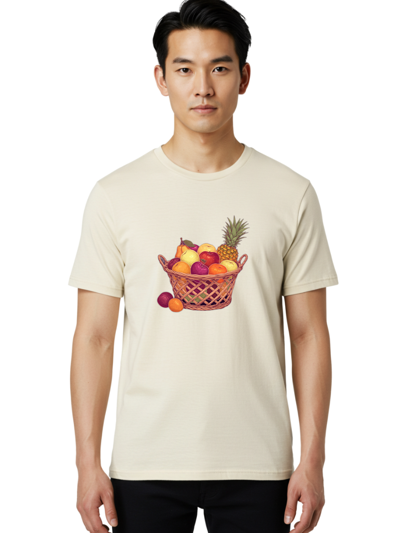 Fruit-Basket-2 Men'S Graphic Tee, 100% Cotton, Comfortable Casual Summer Wear, Machine Washable, Vintage Camera, Old Camera, Antique Camera, Black Camera, Classic Photography, Photography Equipment, Nostalgic Device, Film Camera, Camera Art Bai909