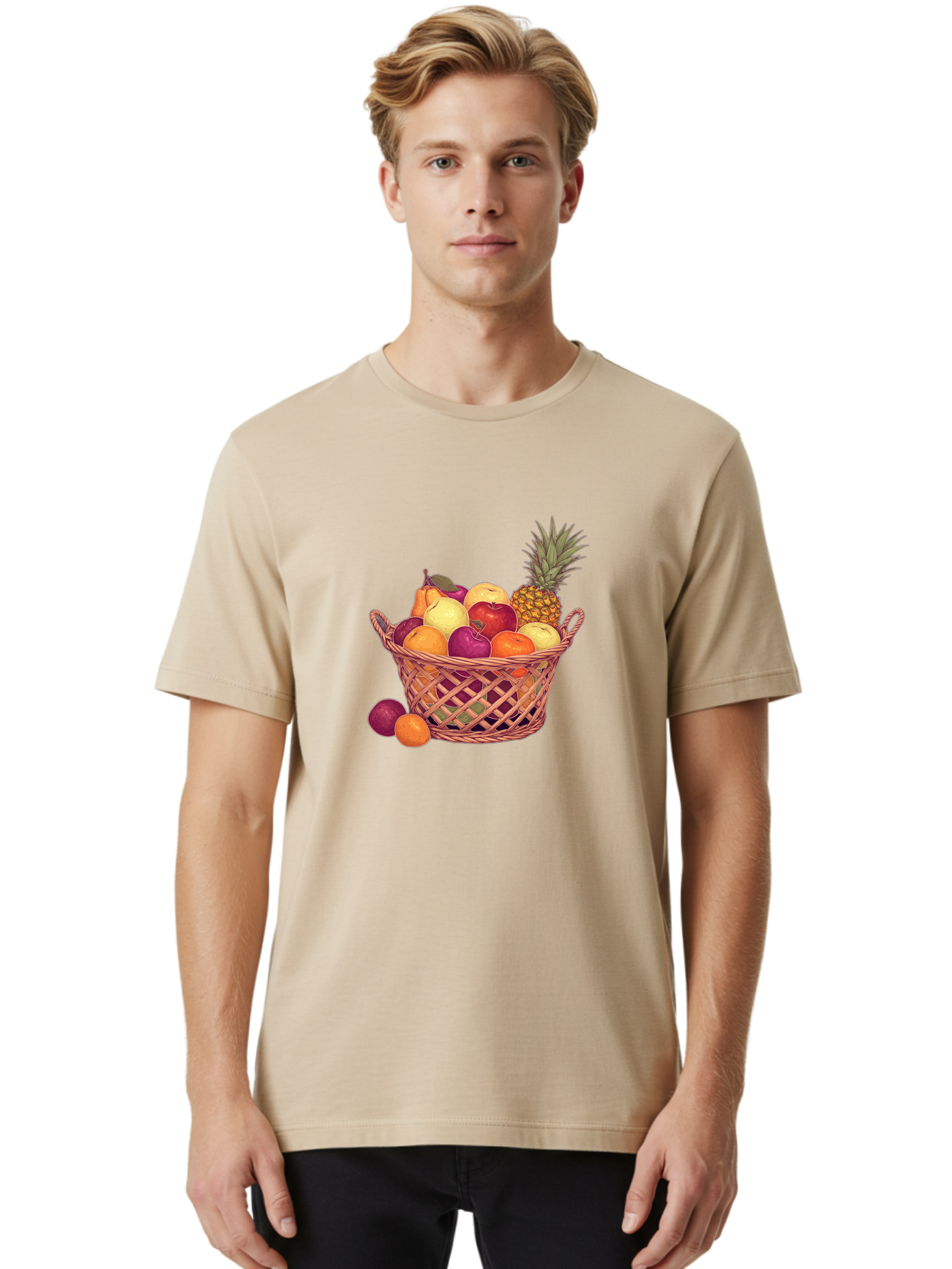 Fruit-Basket-2 Men'S Graphic Tee, 100% Cotton, Comfortable Casual Summer Wear, Machine Washable, Vintage Camera, Old Camera, Antique Camera, Black Camera, Classic Photography, Photography Equipment, Nostalgic Device, Film Camera, Camera Art Bai909