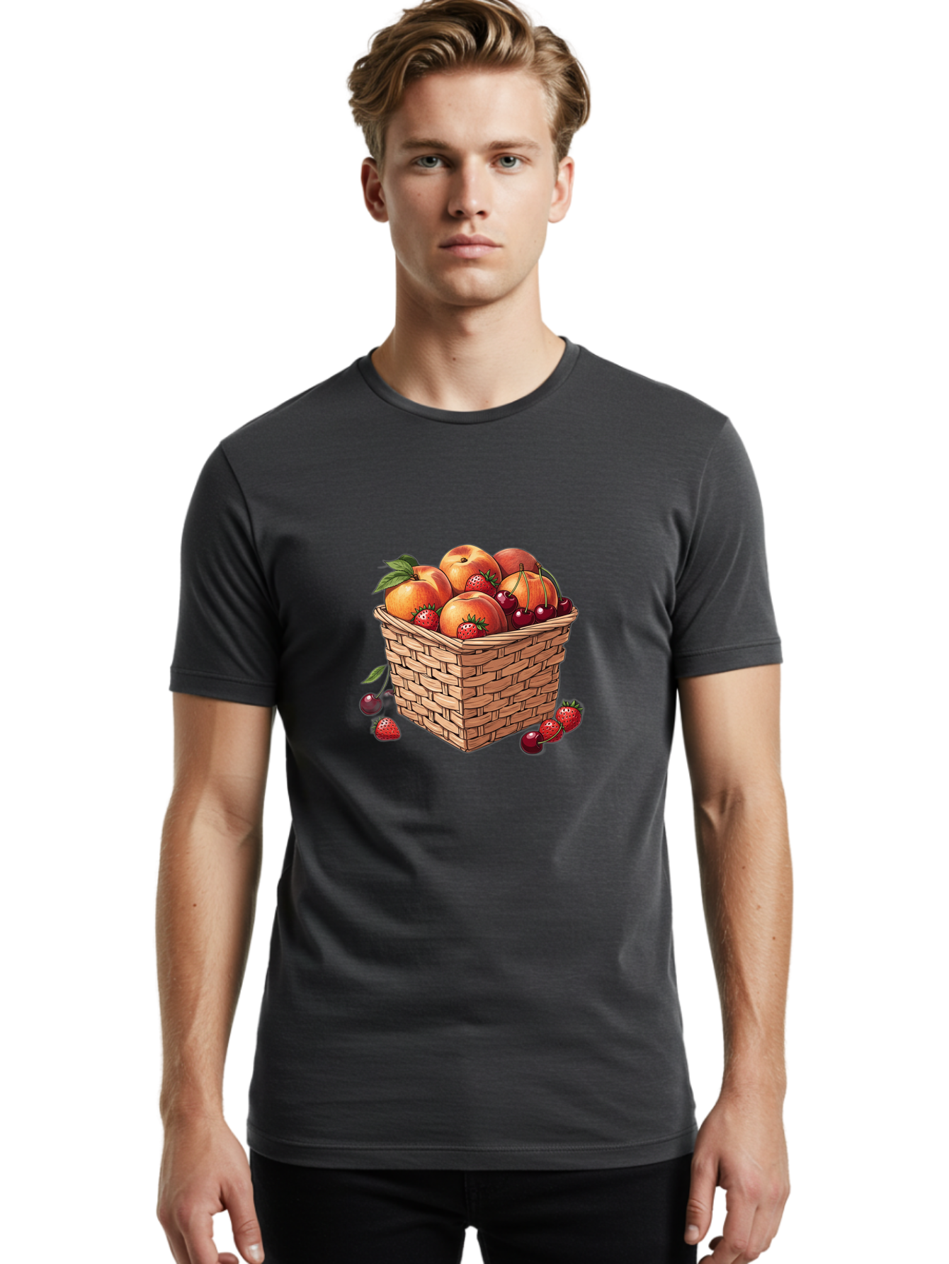 Fruit-Basket-24 Men'S Graphic Tee, 100% Cotton, Comfortable Casual Summer Wear, Machine Washable, Vintage Camera, Old Camera, Antique Camera, Black Camera, Classic Photography, Photography Equipment, Nostalgic Device, Film Camera, Camera Art Bai914