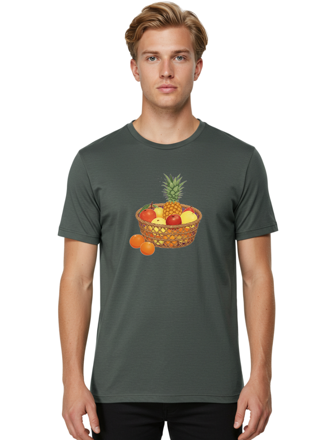 Fruit-Basket-3 Men'S Graphic Tee, 100% Cotton, Comfortable Casual Summer Wear, Machine Washable, Vintage Camera, Old Camera, Antique Camera, Black Camera, Classic Photography, Photography Equipment, Nostalgic Device, Film Camera, Camera Art Bai920