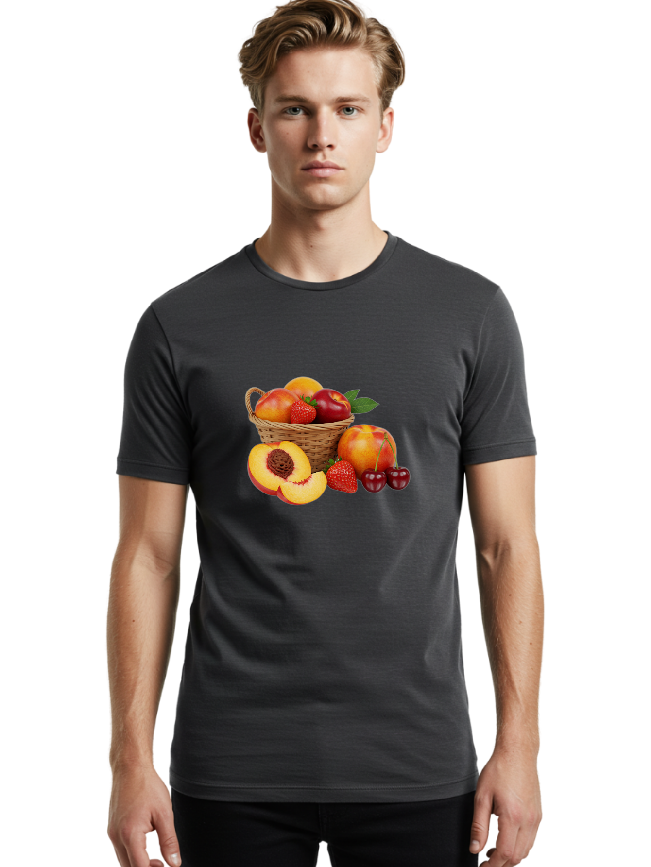 Fruit-Basket-30 Men'S Graphic Tee, 100% Cotton, Comfortable Casual Summer Wear, Machine Washable, Vintage Camera, Old Camera, Antique Camera, Black Camera, Classic Photography, Photography Equipment, Nostalgic Device, Film Camera, Camera Art Bai921