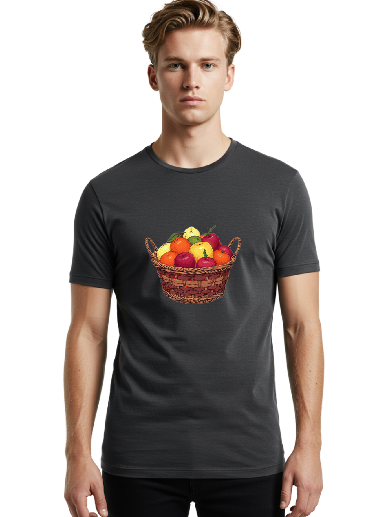 Fruit-Basket-4 Men'S Graphic Tee, 100% Cotton, Comfortable Casual Summer Wear, Machine Washable, Vintage Camera, Old Camera, Antique Camera, Black Camera, Classic Photography, Photography Equipment, Nostalgic Device, Film Camera, Camera Art Bai925