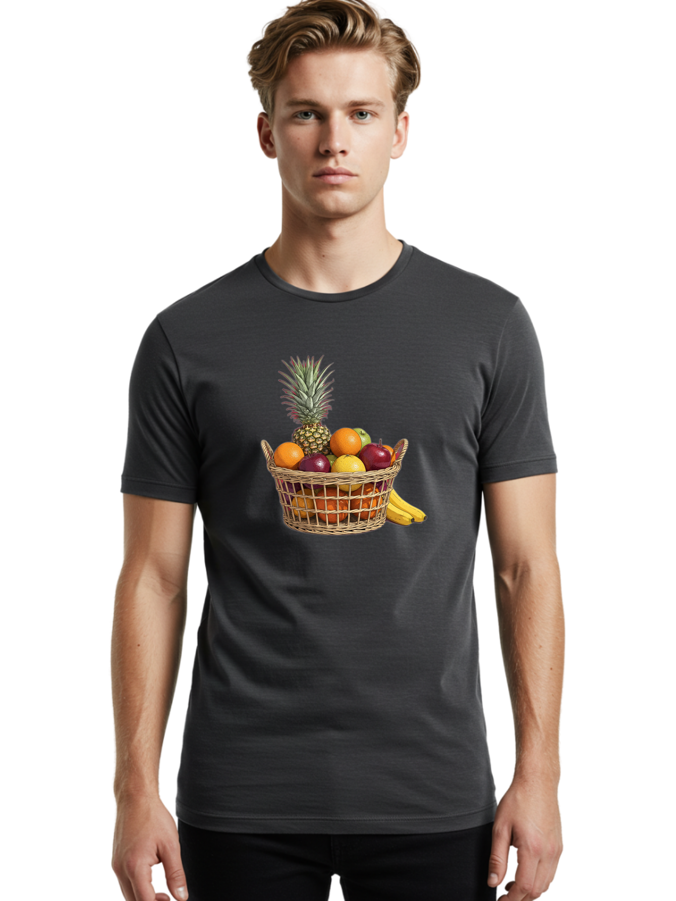 Fruit-Basket-5 Men'S Graphic Tee, 100% Cotton, Comfortable Casual Summer Wear, Machine Washable, Vintage Camera, Old Camera, Antique Camera, Black Camera, Classic Photography, Photography Equipment, Nostalgic Device, Film Camera, Camera Art Bai926