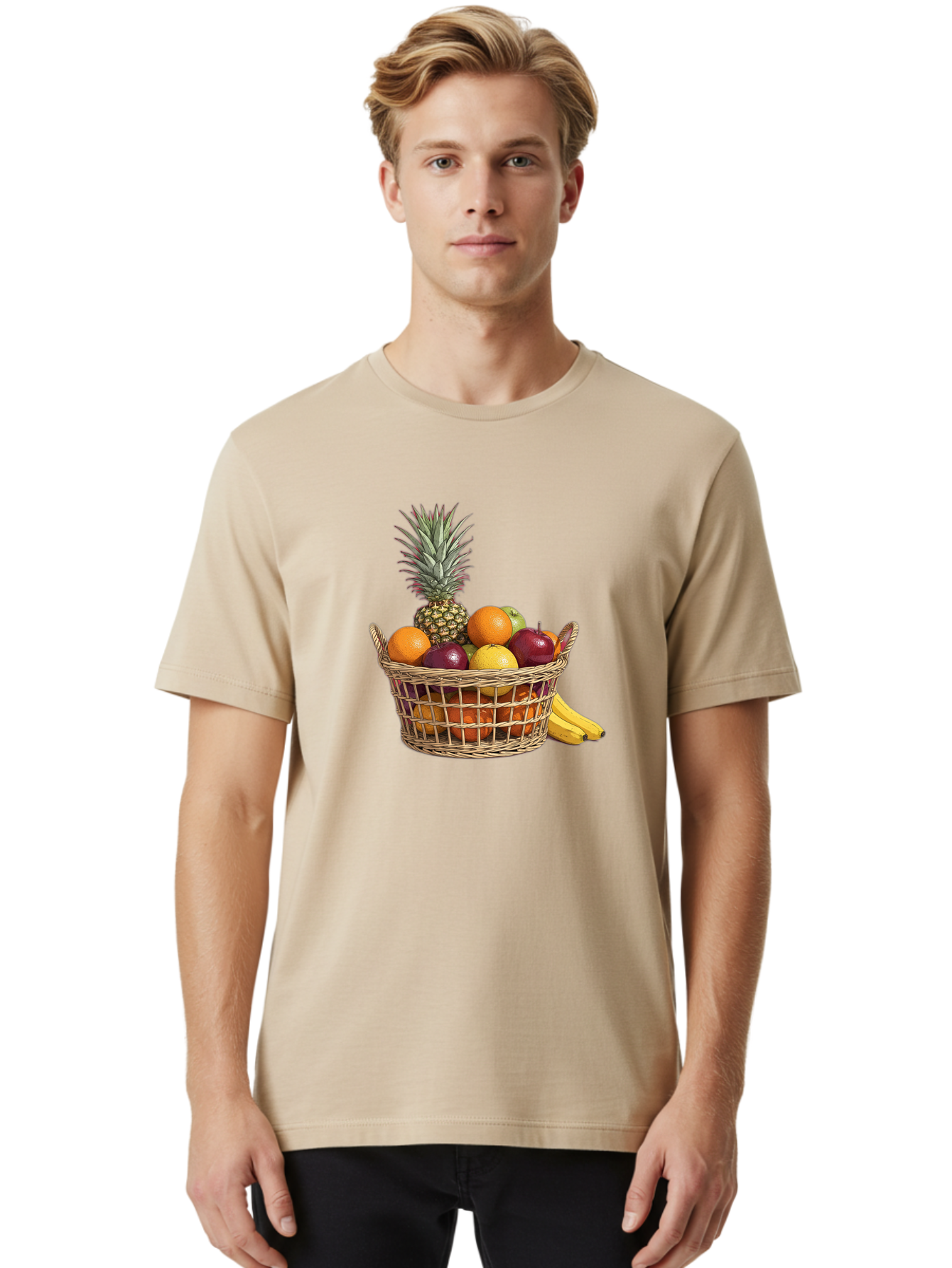 Fruit-Basket-5 Men'S Graphic Tee, 100% Cotton, Comfortable Casual Summer Wear, Machine Washable, Vintage Camera, Old Camera, Antique Camera, Black Camera, Classic Photography, Photography Equipment, Nostalgic Device, Film Camera, Camera Art Bai926