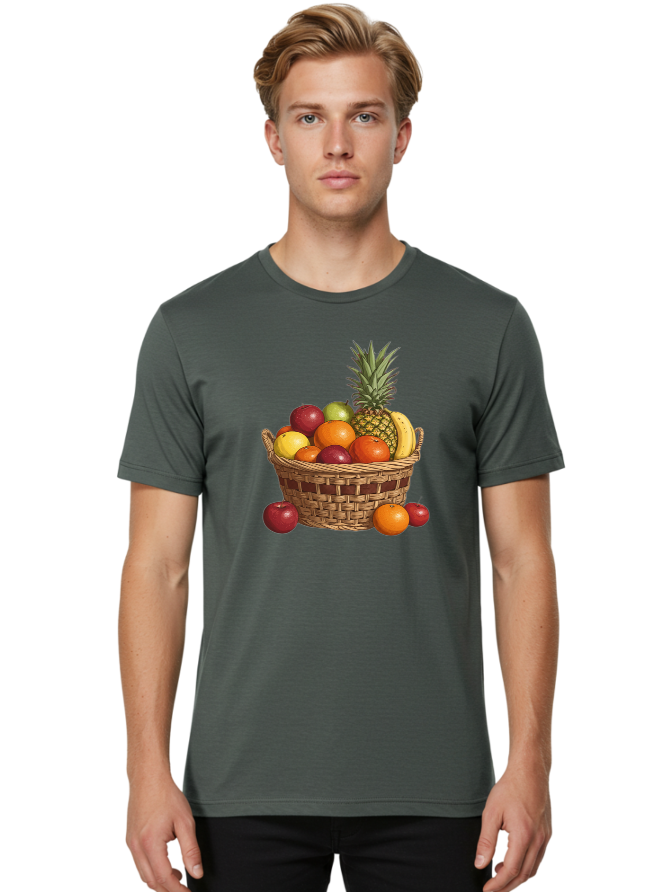 Fruit-Basket-6 Men'S Graphic Tee, 100% Cotton, Comfortable Casual Summer Wear, Machine Washable, Vintage Camera, Old Camera, Antique Camera, Black Camera, Classic Photography, Photography Equipment, Nostalgic Device, Film Camera, Camera Art Bai927