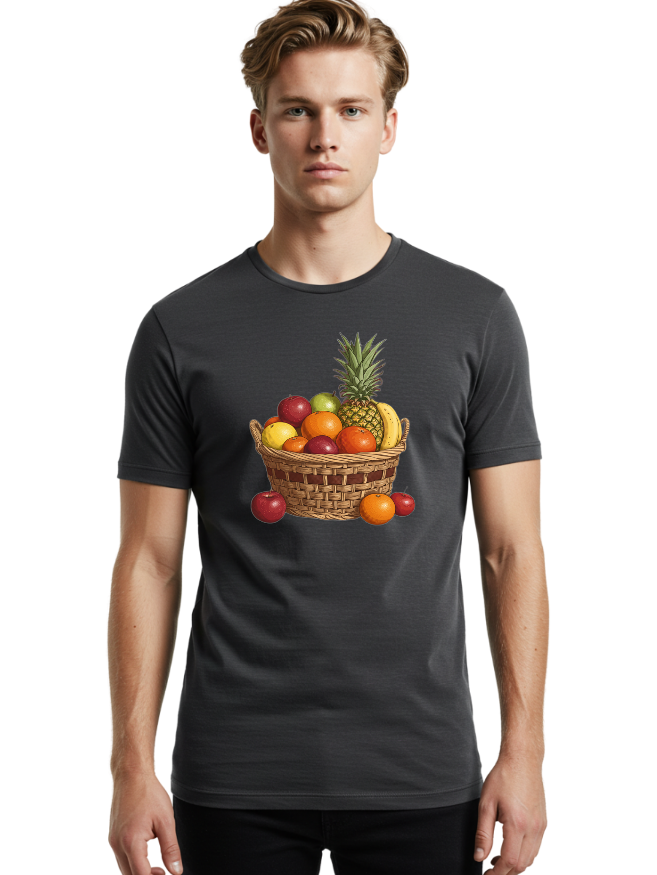Fruit-Basket-6 Men'S Graphic Tee, 100% Cotton, Comfortable Casual Summer Wear, Machine Washable, Vintage Camera, Old Camera, Antique Camera, Black Camera, Classic Photography, Photography Equipment, Nostalgic Device, Film Camera, Camera Art Bai927