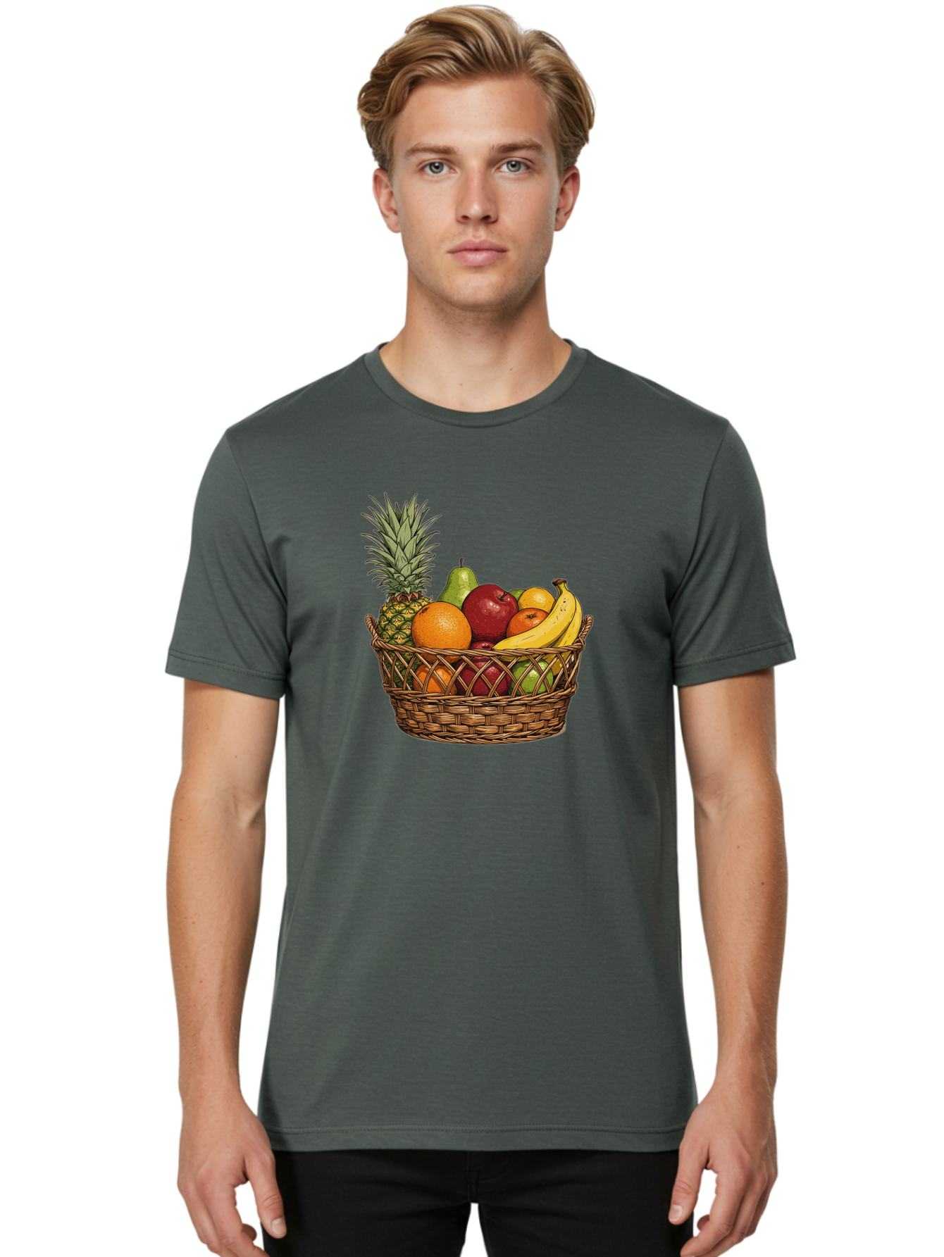 Fruit-Basket-8 Men'S Graphic Tee, 100% Cotton, Comfortable Casual Summer Wear, Machine Washable, Vintage Camera, Old Camera, Antique Camera, Black Camera, Classic Photography, Photography Equipment, Nostalgic Device, Film Camera, Camera Art Bai929