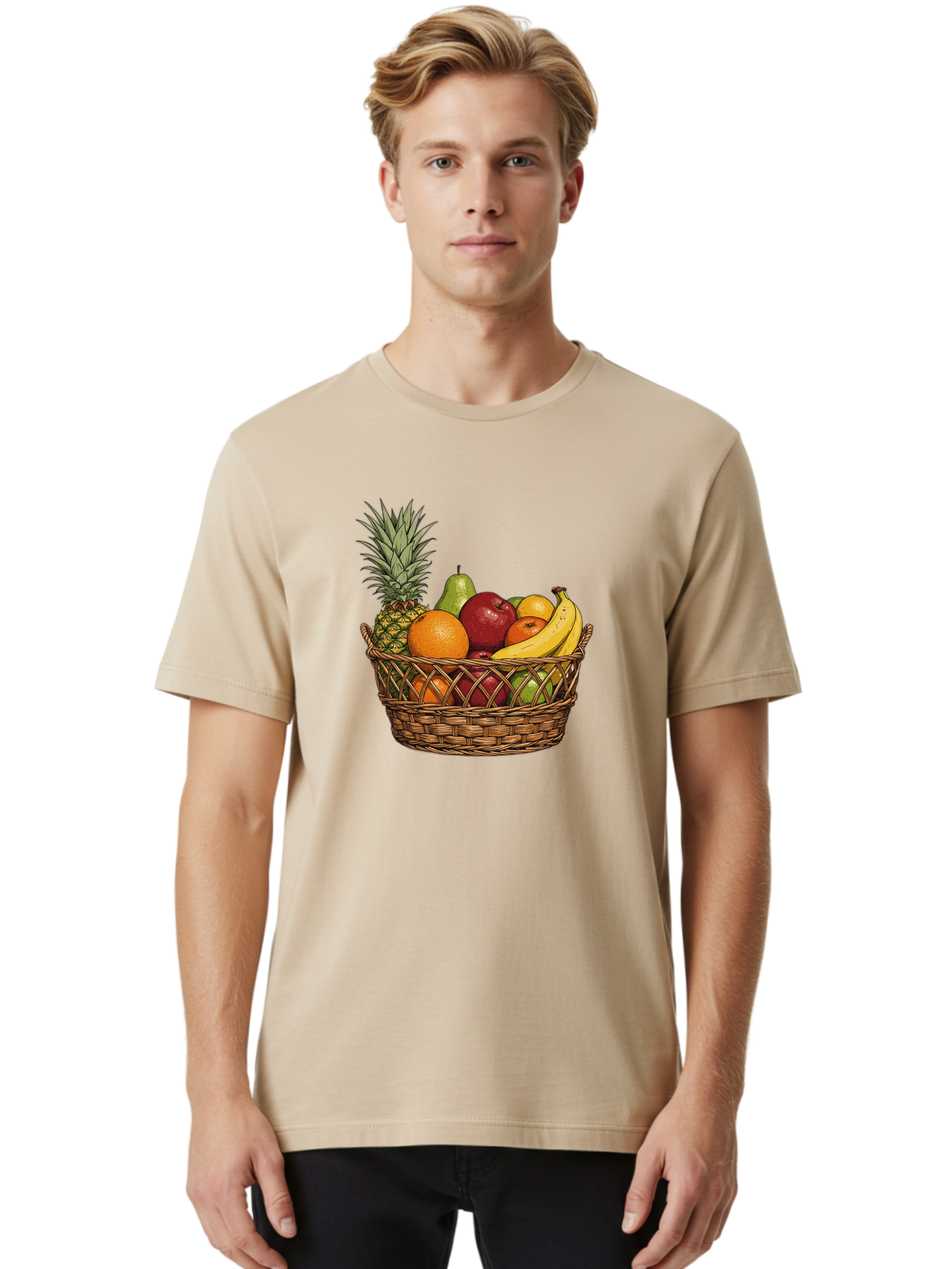 Fruit-Basket-8 Men'S Graphic Tee, 100% Cotton, Comfortable Casual Summer Wear, Machine Washable, Vintage Camera, Old Camera, Antique Camera, Black Camera, Classic Photography, Photography Equipment, Nostalgic Device, Film Camera, Camera Art Bai929