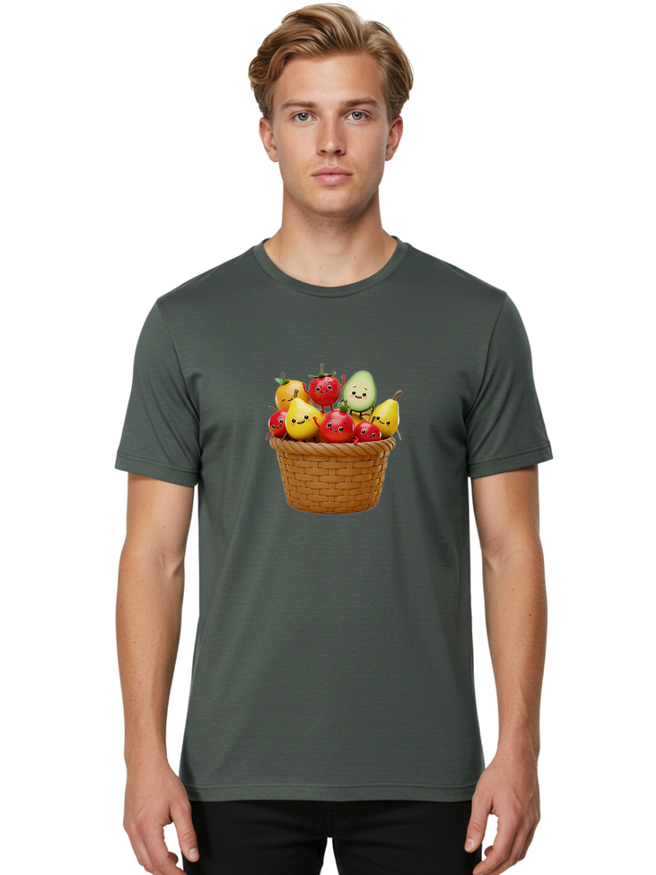 Fruit-Characters-Basket Men'S Graphic Tee, 100% Cotton, Comfortable Casual Summer Wear, Machine Washable, Vintage Camera, Old Camera, Antique Camera, Black Camera, Classic Photography, Photography Equipment, Nostalgic Device, Film Camera, Bai932
