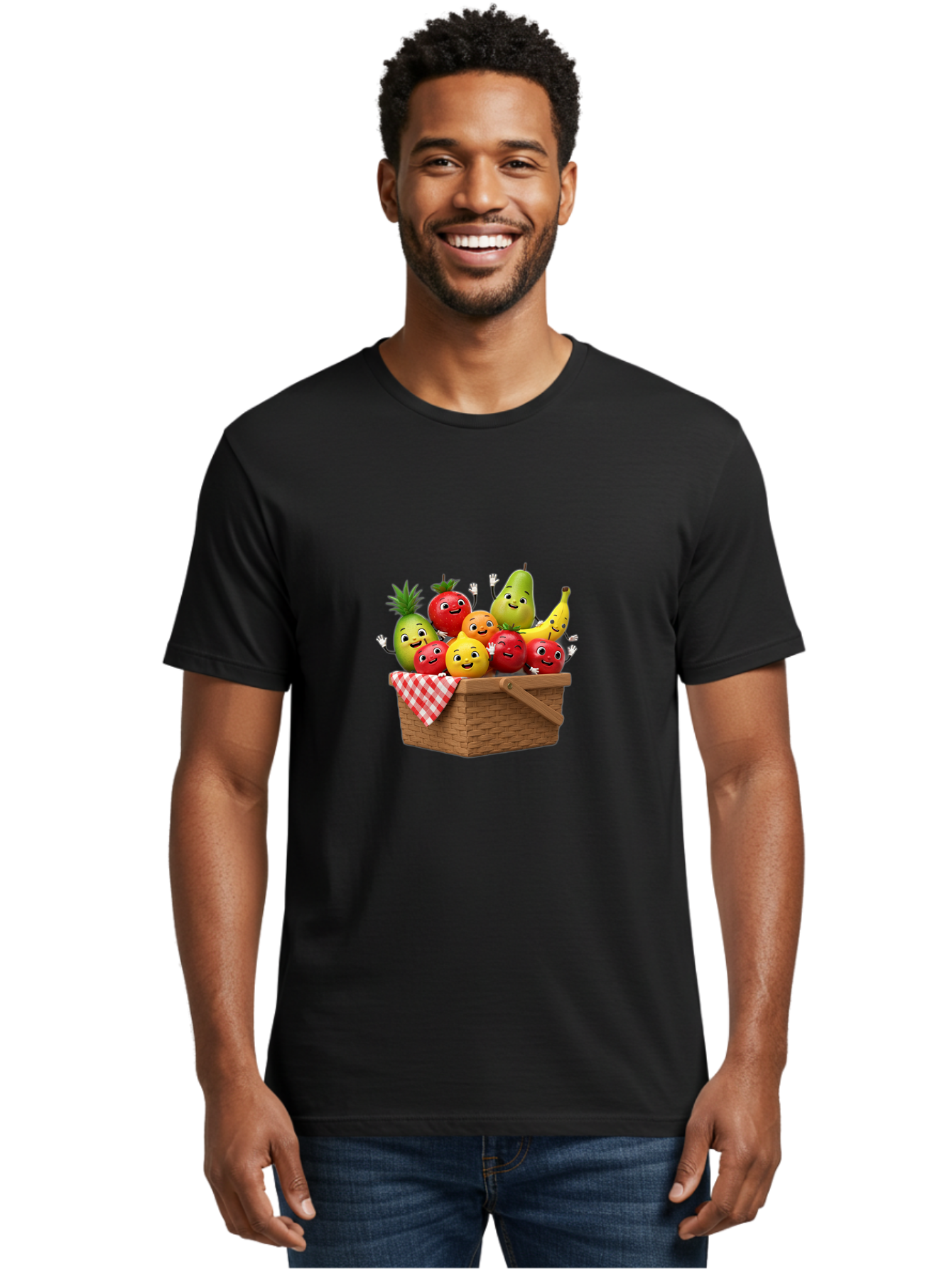 Fruit-Characters-In-Basket Men'S Graphic Tee, 100% Cotton, Comfortable Casual Summer Wear, Machine Washable, Vintage Camera, Old Camera, Antique Camera, Black Camera, Classic Photography, Photography Equipment, Nostalgic Device, Film Camera, Bai933