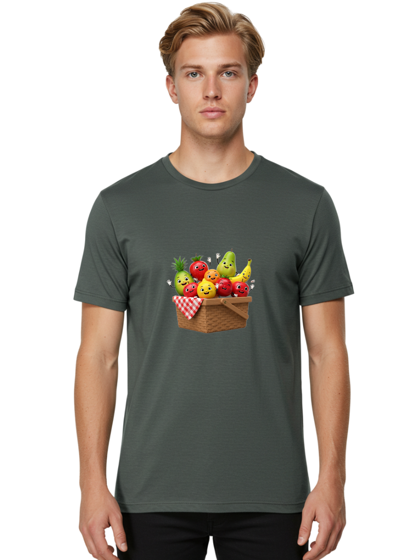 Fruit-Characters-In-Basket Men'S Graphic Tee, 100% Cotton, Comfortable Casual Summer Wear, Machine Washable, Vintage Camera, Old Camera, Antique Camera, Black Camera, Classic Photography, Photography Equipment, Nostalgic Device, Film Camera, Bai933