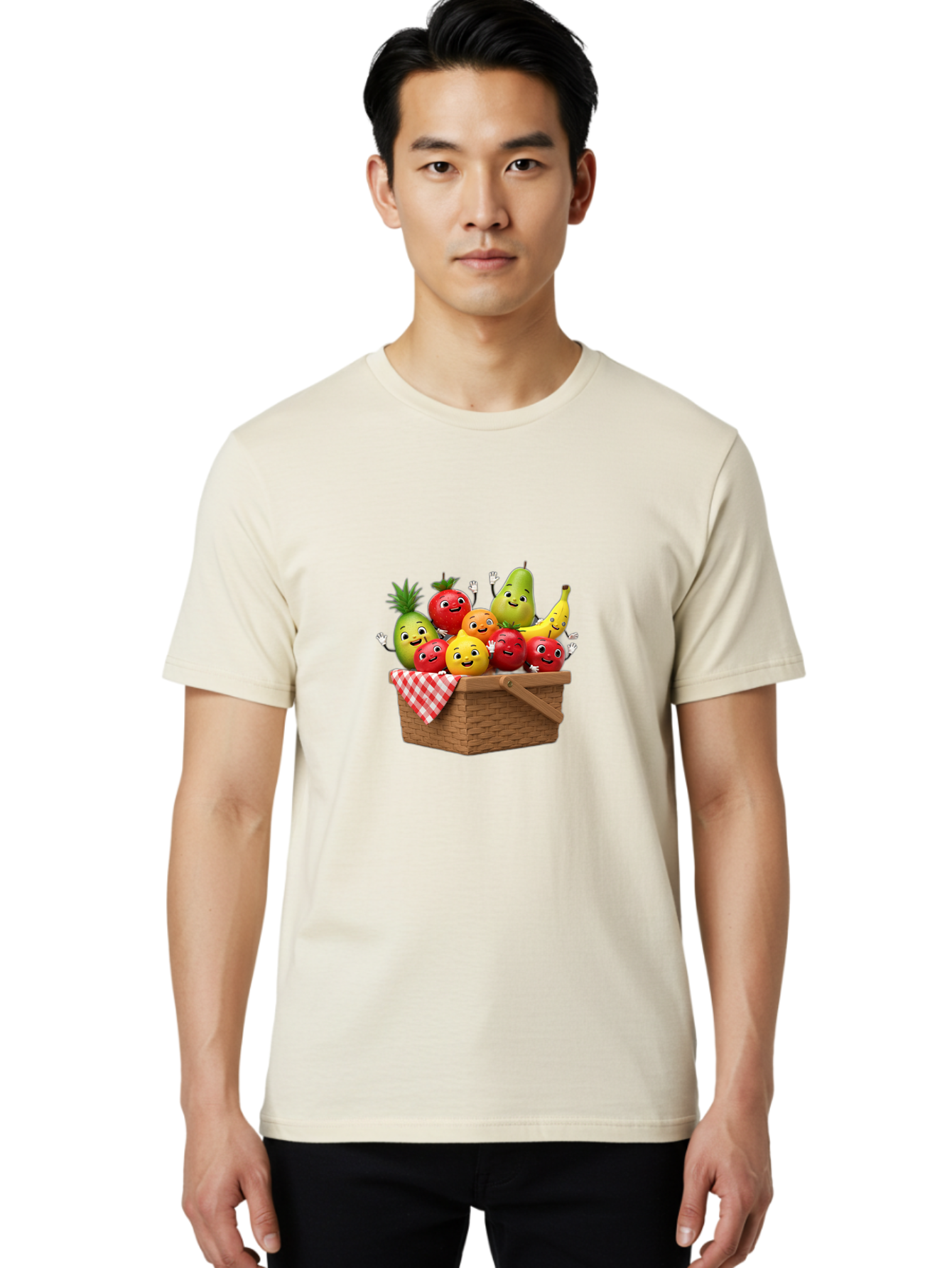 Fruit-Characters-In-Basket Men'S Graphic Tee, 100% Cotton, Comfortable Casual Summer Wear, Machine Washable, Vintage Camera, Old Camera, Antique Camera, Black Camera, Classic Photography, Photography Equipment, Nostalgic Device, Film Camera, Bai933