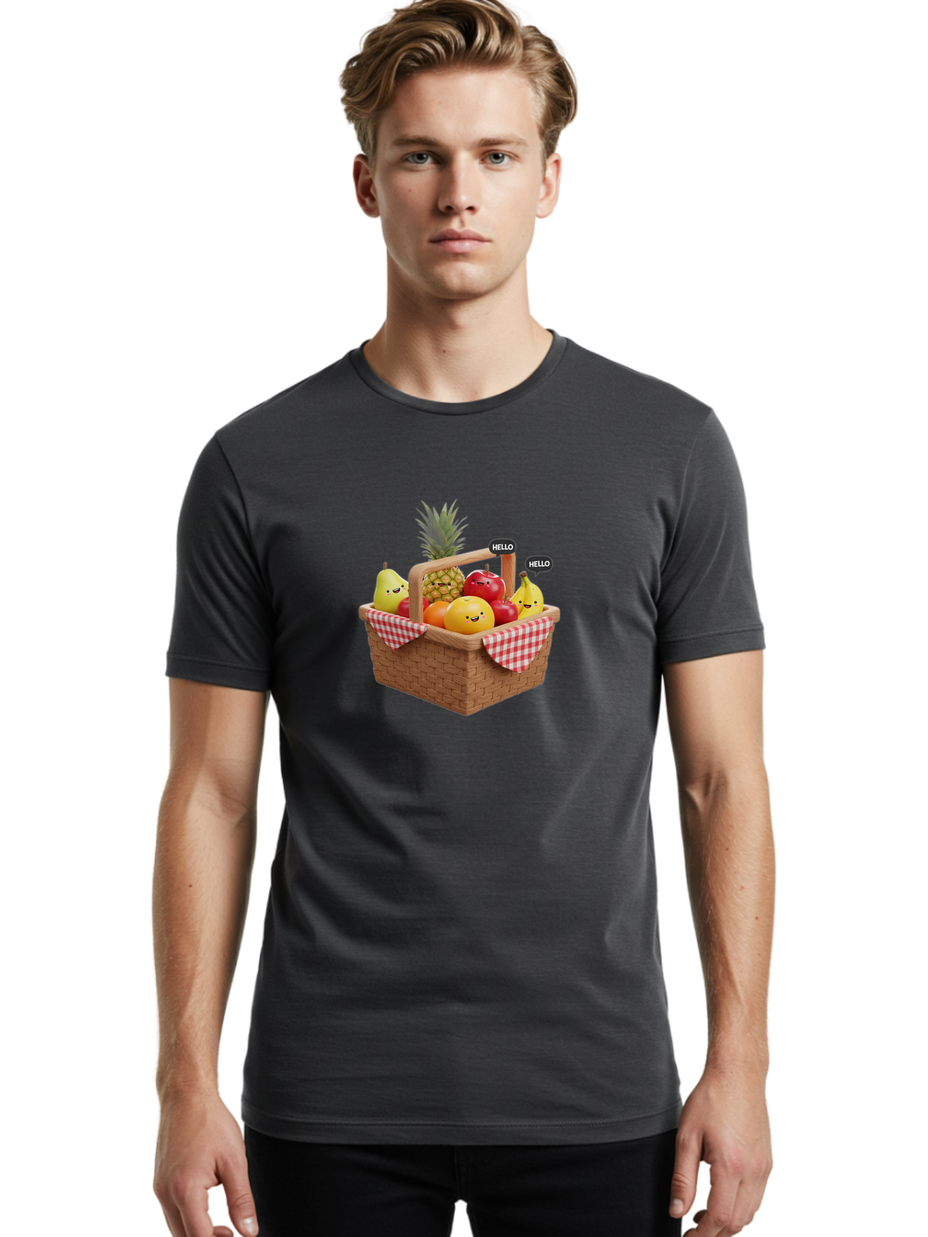 Fruit-Picnic-Basket Men'S Graphic Tee, 100% Cotton, Comfortable Casual Summer Wear, Machine Washable, Vintage Camera, Old Camera, Antique Camera, Black Camera, Classic Photography, Photography Equipment, Nostalgic Device, Film Camera, Bai934