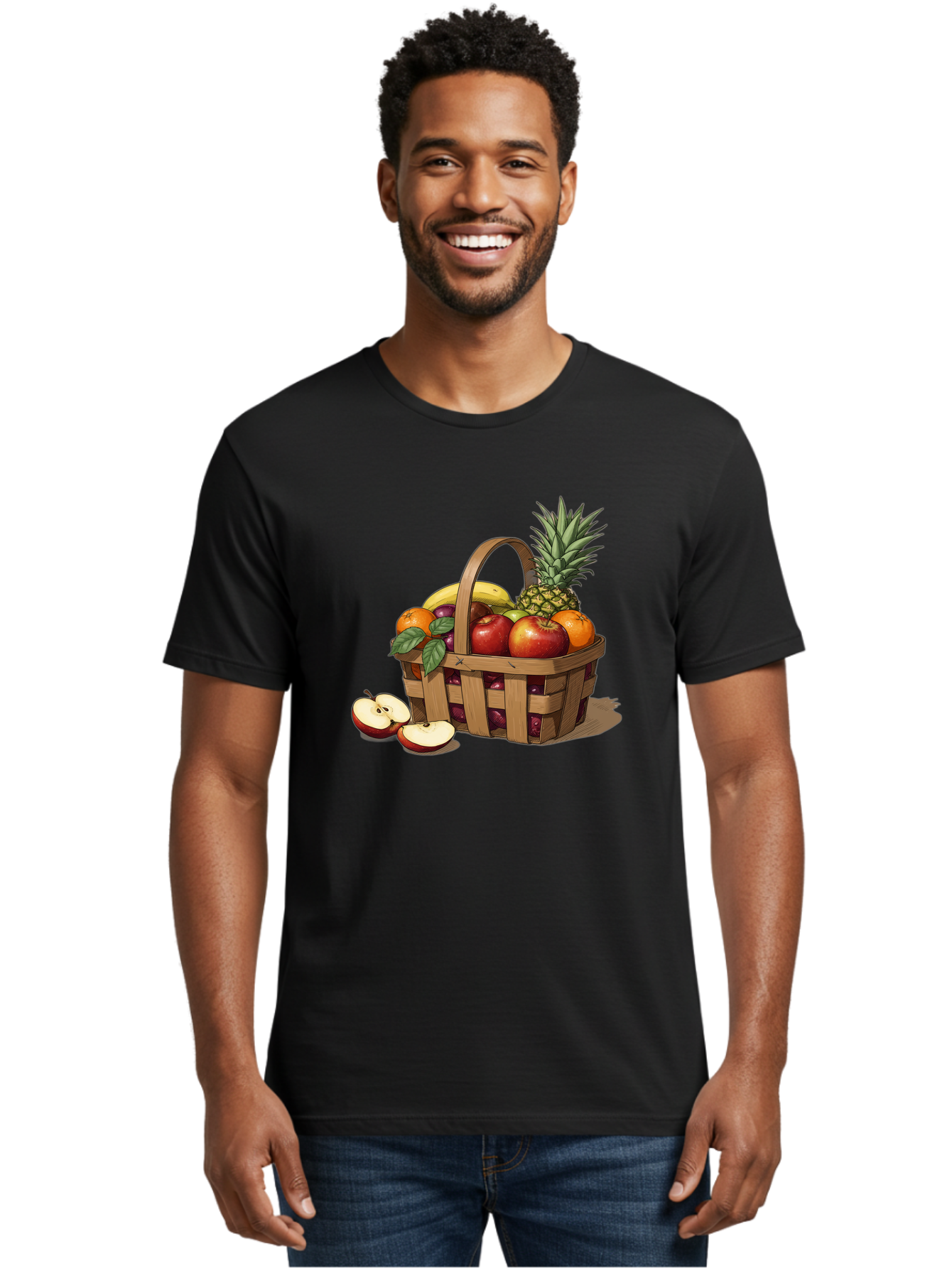 Fruit-Wicker-Basket Men'S Graphic Tee, 100% Cotton, Comfortable Casual Summer Wear, Machine Washable, Vintage Camera, Old Camera, Antique Camera, Black Camera, Classic Photography, Photography Equipment, Nostalgic Device, Film Camera, Bai935