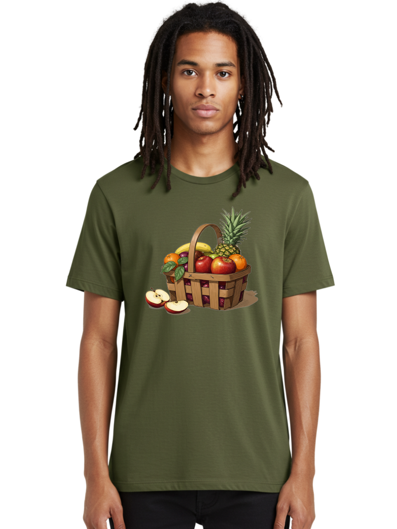 Fruit-Wicker-Basket Men'S Graphic Tee, 100% Cotton, Comfortable Casual Summer Wear, Machine Washable, Vintage Camera, Old Camera, Antique Camera, Black Camera, Classic Photography, Photography Equipment, Nostalgic Device, Film Camera, Bai935