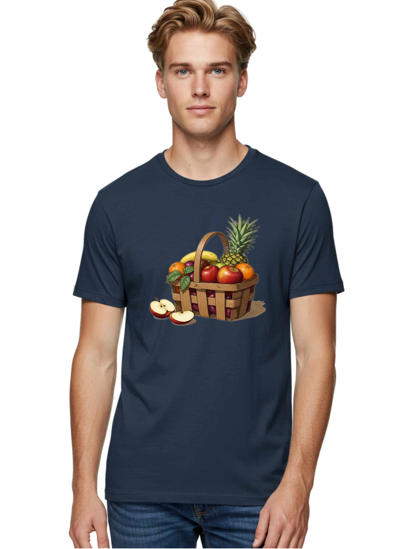Fruit-Wicker-Basket Men'S Graphic Tee, 100% Cotton, Comfortable Casual Summer Wear, Machine Washable, Vintage Camera, Old Camera, Antique Camera, Black Camera, Classic Photography, Photography Equipment, Nostalgic Device, Film Camera, Bai935
