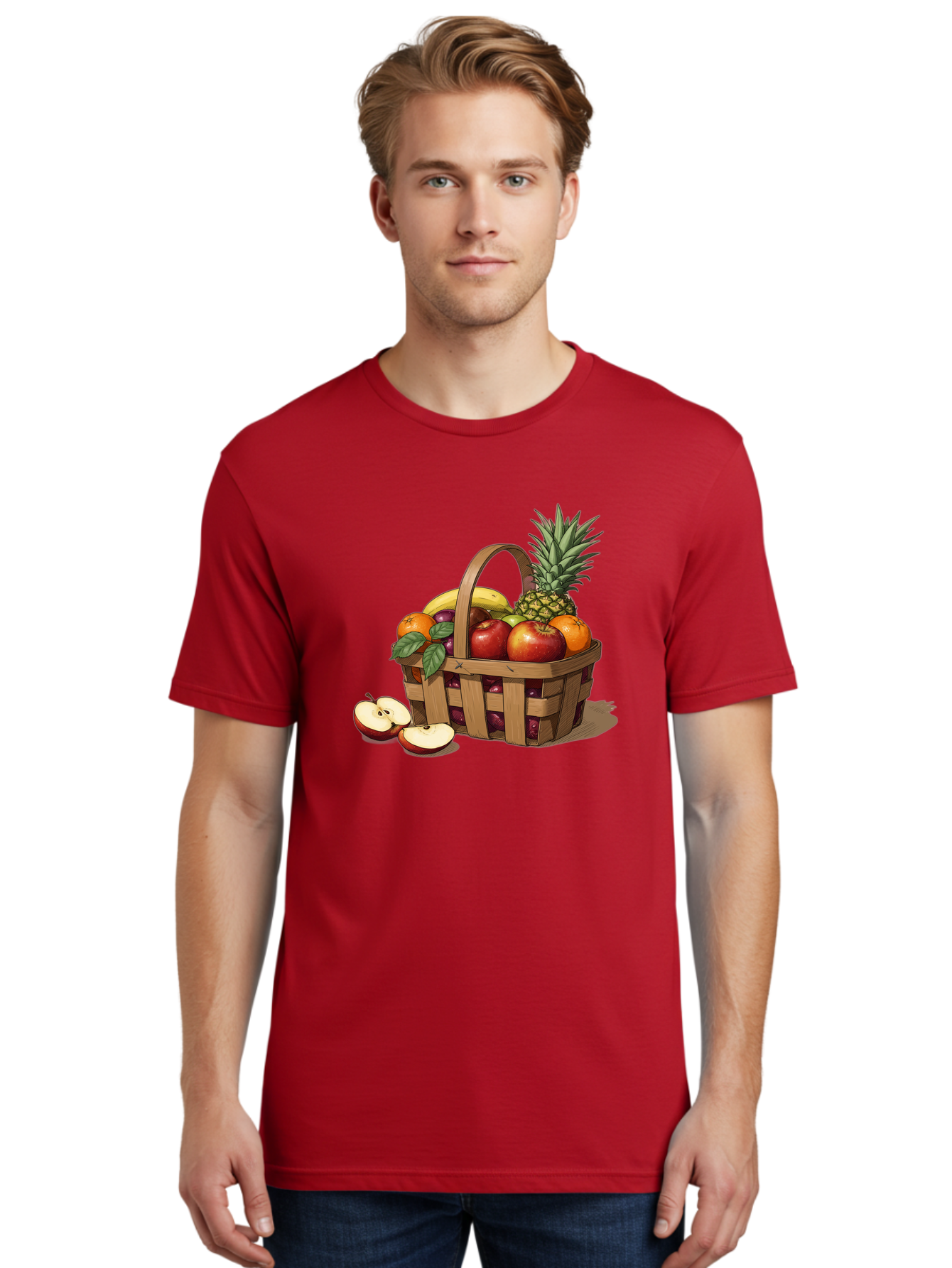 Fruit-Wicker-Basket Men'S Graphic Tee, 100% Cotton, Comfortable Casual Summer Wear, Machine Washable, Vintage Camera, Old Camera, Antique Camera, Black Camera, Classic Photography, Photography Equipment, Nostalgic Device, Film Camera, Bai935