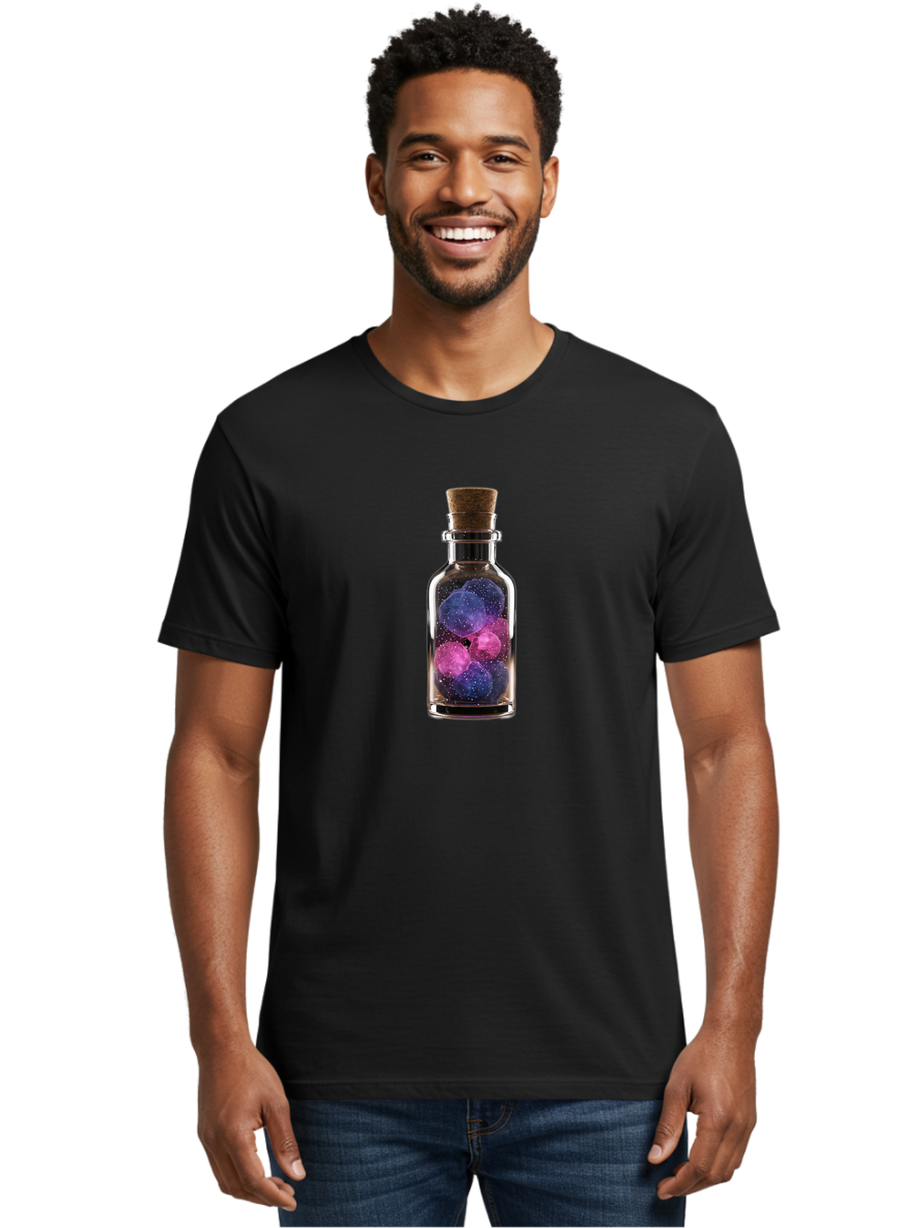 Galactic-Orbs-In-Bottle Men'S Graphic Tee, 100% Cotton, Comfortable Casual Summer Wear, Machine Washable, Vintage Camera, Old Camera, Antique Camera, Black Camera, Classic Photography, Photography Equipment, Nostalgic Device, Film Camera, Bai936