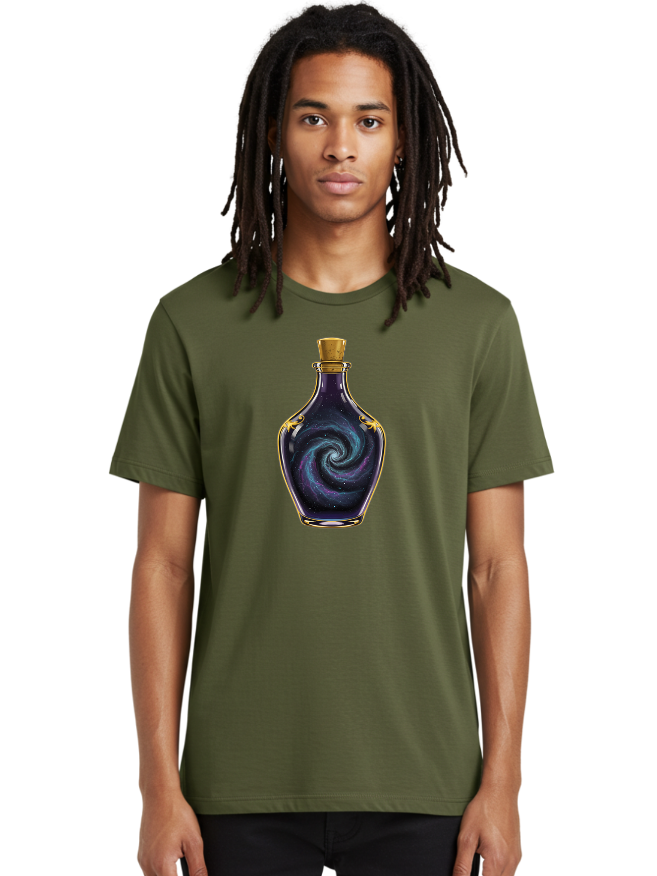 Galaxy-Bottle-1 Men'S Graphic Tee, 100% Cotton, Comfortable Casual Summer Wear, Machine Washable, Vintage Camera, Old Camera, Antique Camera, Black Camera, Classic Photography, Photography Equipment, Nostalgic Device, Film Camera, Camera Art Bai939