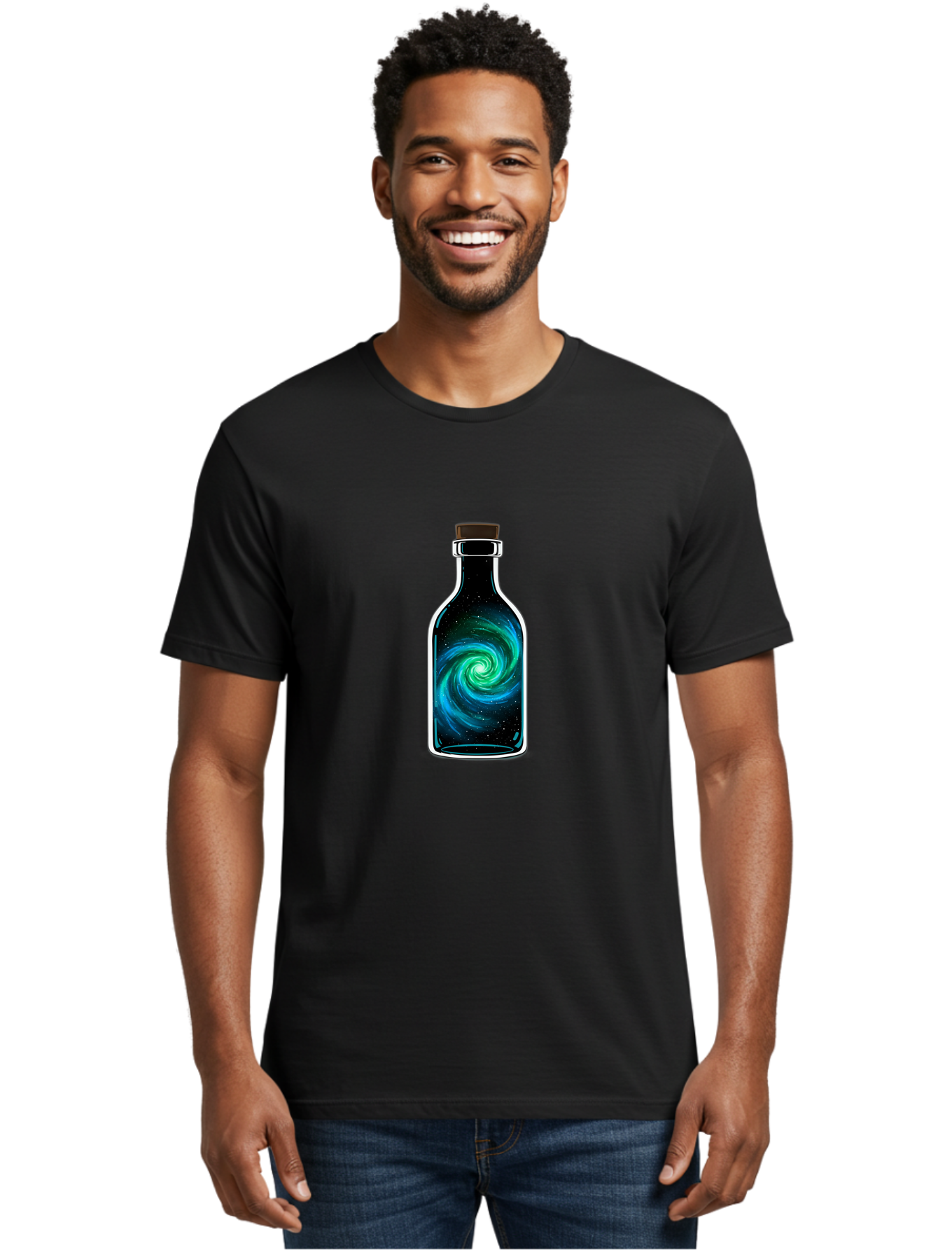Galaxy-Bottle-12 Men'S Graphic Tee, 100% Cotton, Comfortable Casual Summer Wear, Machine Washable, Vintage Camera, Old Camera, Antique Camera, Black Camera, Classic Photography, Photography Equipment, Nostalgic Device, Film Camera, Camera Art Bai942