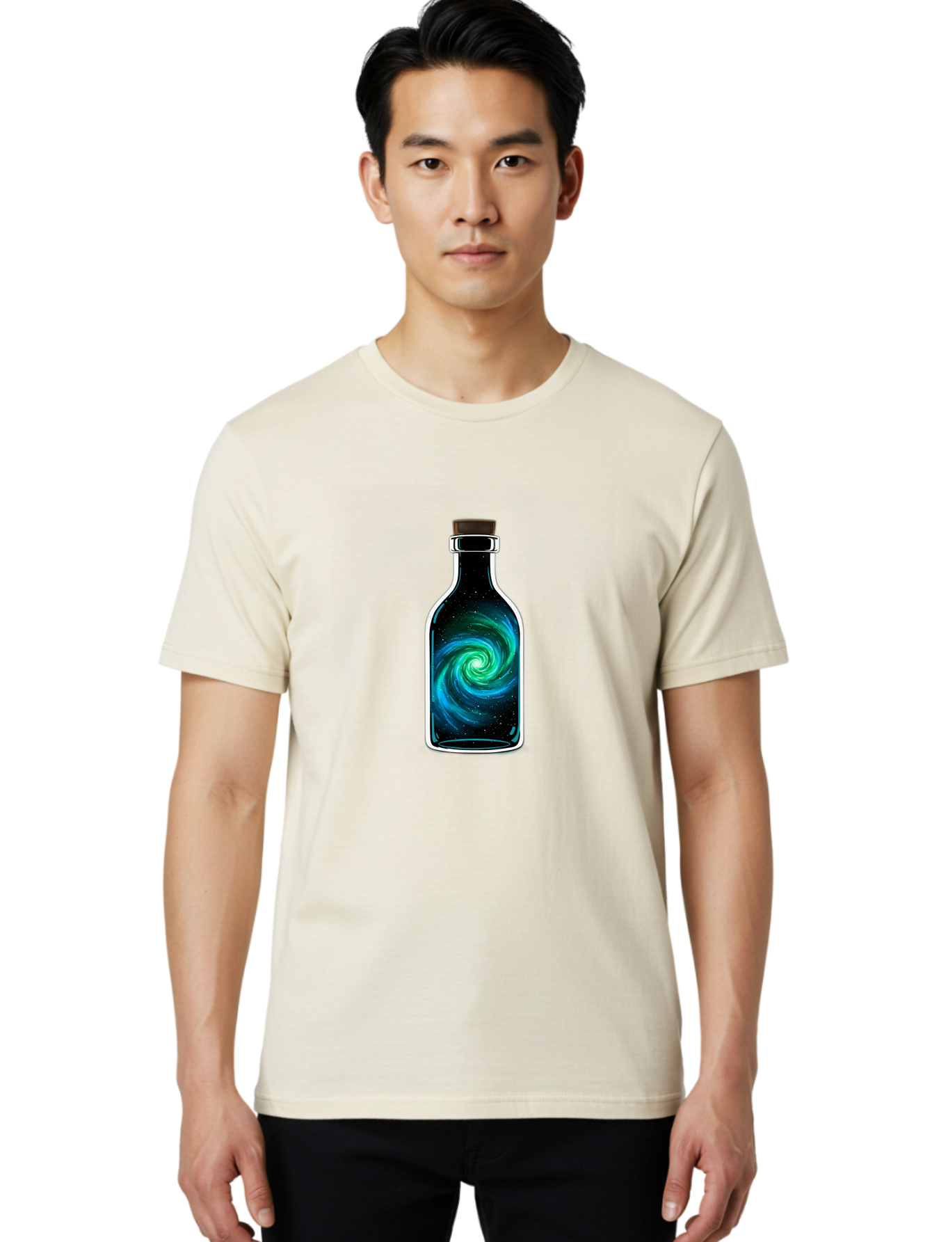 Galaxy-Bottle-12 Men'S Graphic Tee, 100% Cotton, Comfortable Casual Summer Wear, Machine Washable, Vintage Camera, Old Camera, Antique Camera, Black Camera, Classic Photography, Photography Equipment, Nostalgic Device, Film Camera, Camera Art Bai942