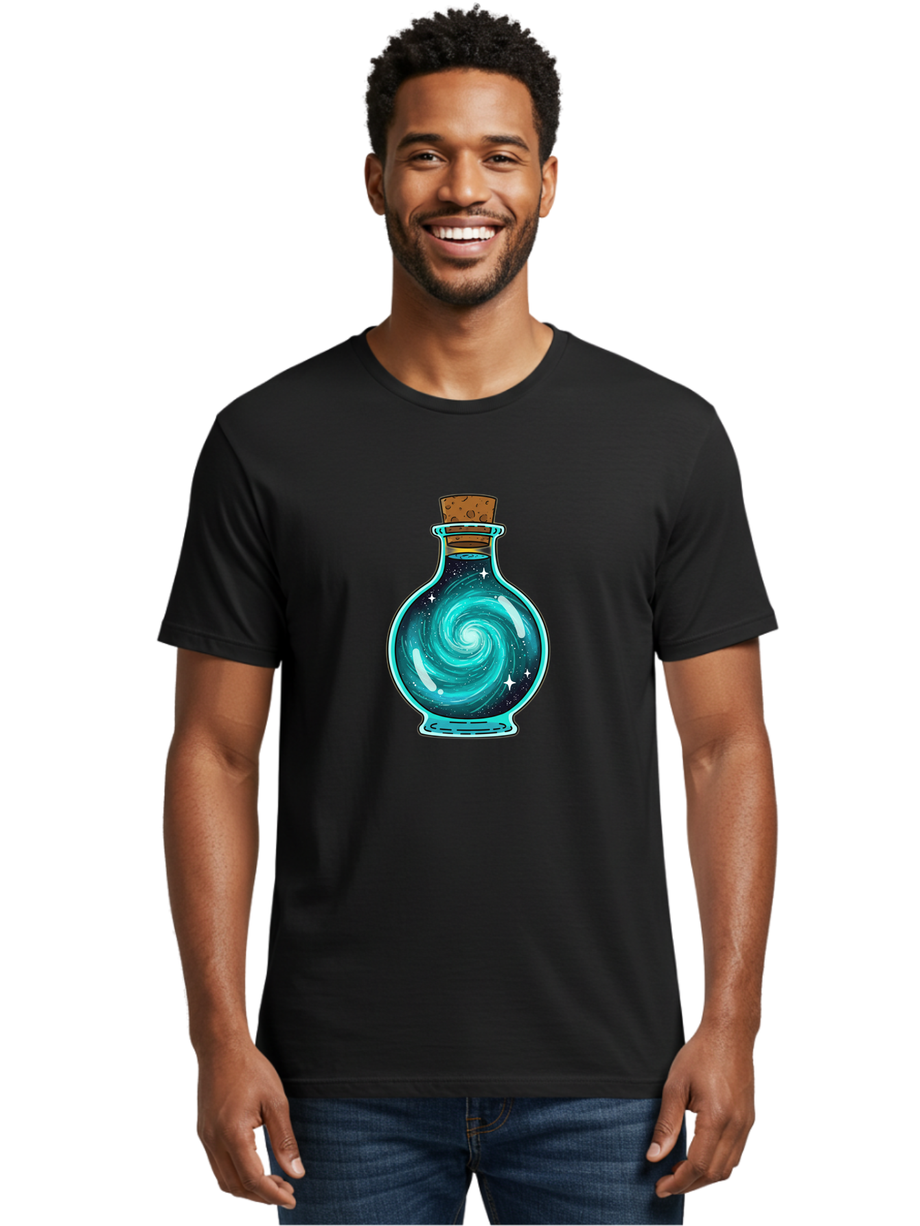Galaxy-Bottle-13 Men'S Graphic Tee, 100% Cotton, Comfortable Casual Summer Wear, Machine Washable, Vintage Camera, Old Camera, Antique Camera, Black Camera, Classic Photography, Photography Equipment, Nostalgic Device, Film Camera, Camera Art Bai943