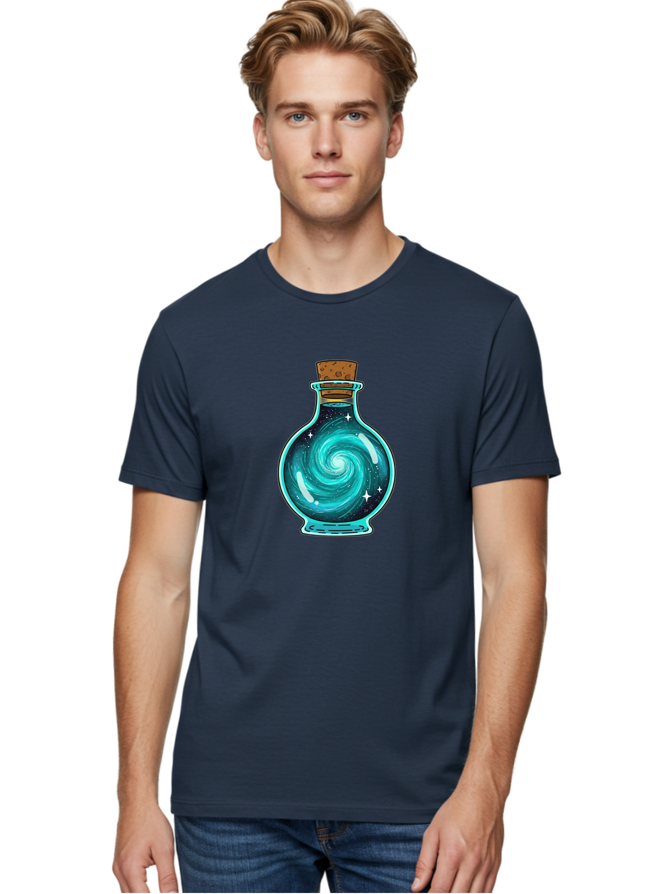Galaxy-Bottle-13 Men'S Graphic Tee, 100% Cotton, Comfortable Casual Summer Wear, Machine Washable, Vintage Camera, Old Camera, Antique Camera, Black Camera, Classic Photography, Photography Equipment, Nostalgic Device, Film Camera, Camera Art Bai943