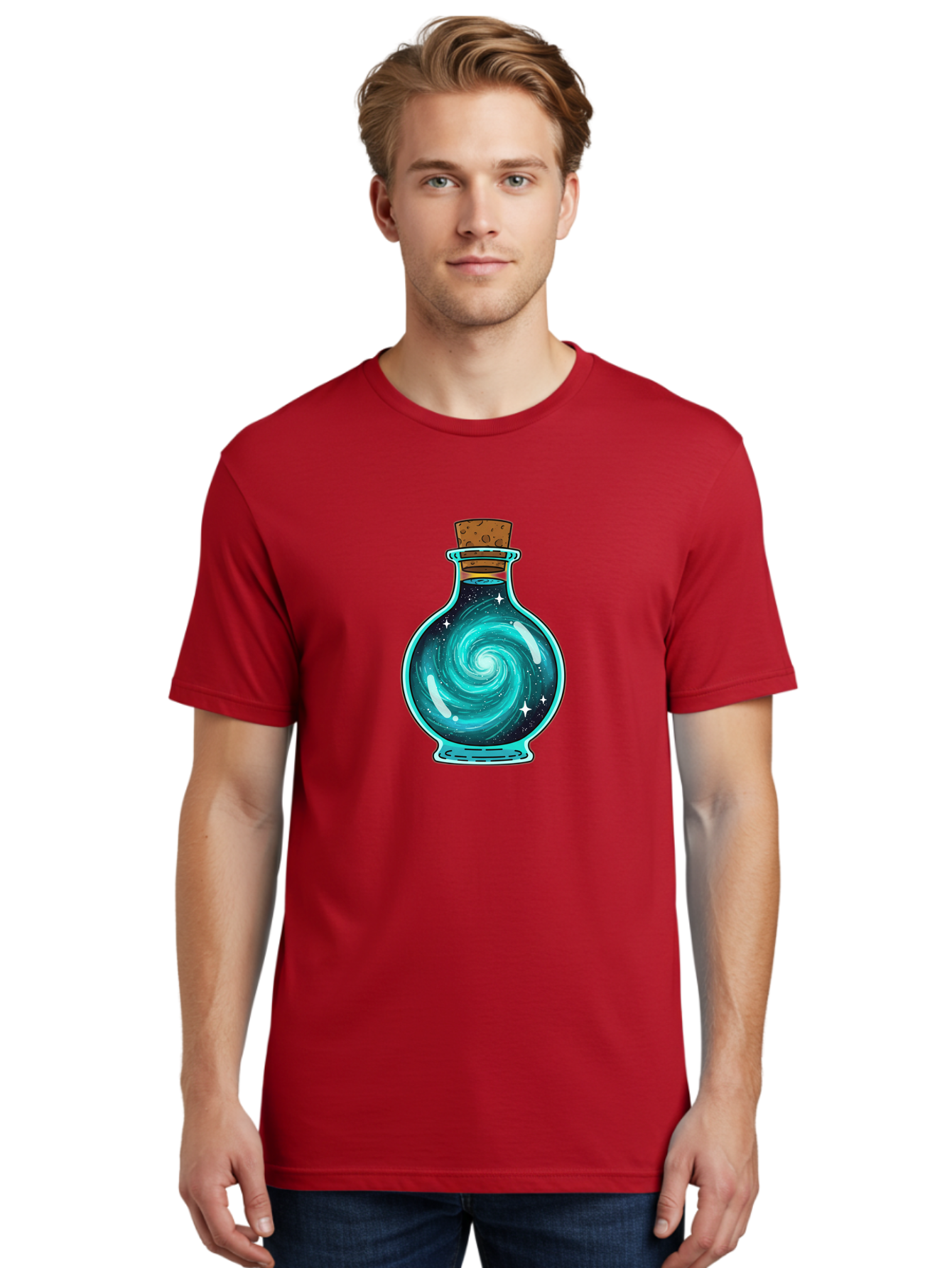 Galaxy-Bottle-13 Men'S Graphic Tee, 100% Cotton, Comfortable Casual Summer Wear, Machine Washable, Vintage Camera, Old Camera, Antique Camera, Black Camera, Classic Photography, Photography Equipment, Nostalgic Device, Film Camera, Camera Art Bai943