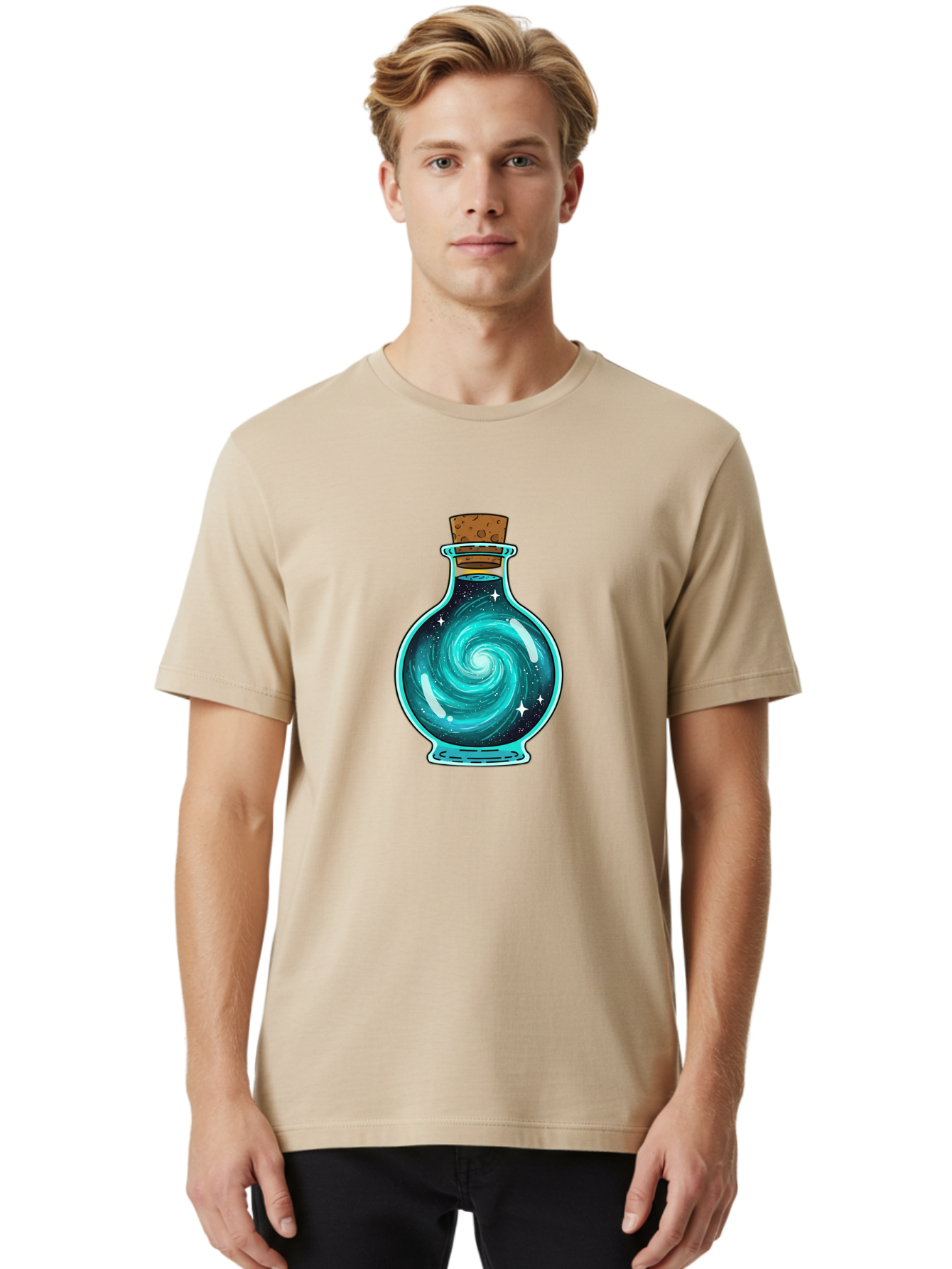 Galaxy-Bottle-13 Men'S Graphic Tee, 100% Cotton, Comfortable Casual Summer Wear, Machine Washable, Vintage Camera, Old Camera, Antique Camera, Black Camera, Classic Photography, Photography Equipment, Nostalgic Device, Film Camera, Camera Art Bai943