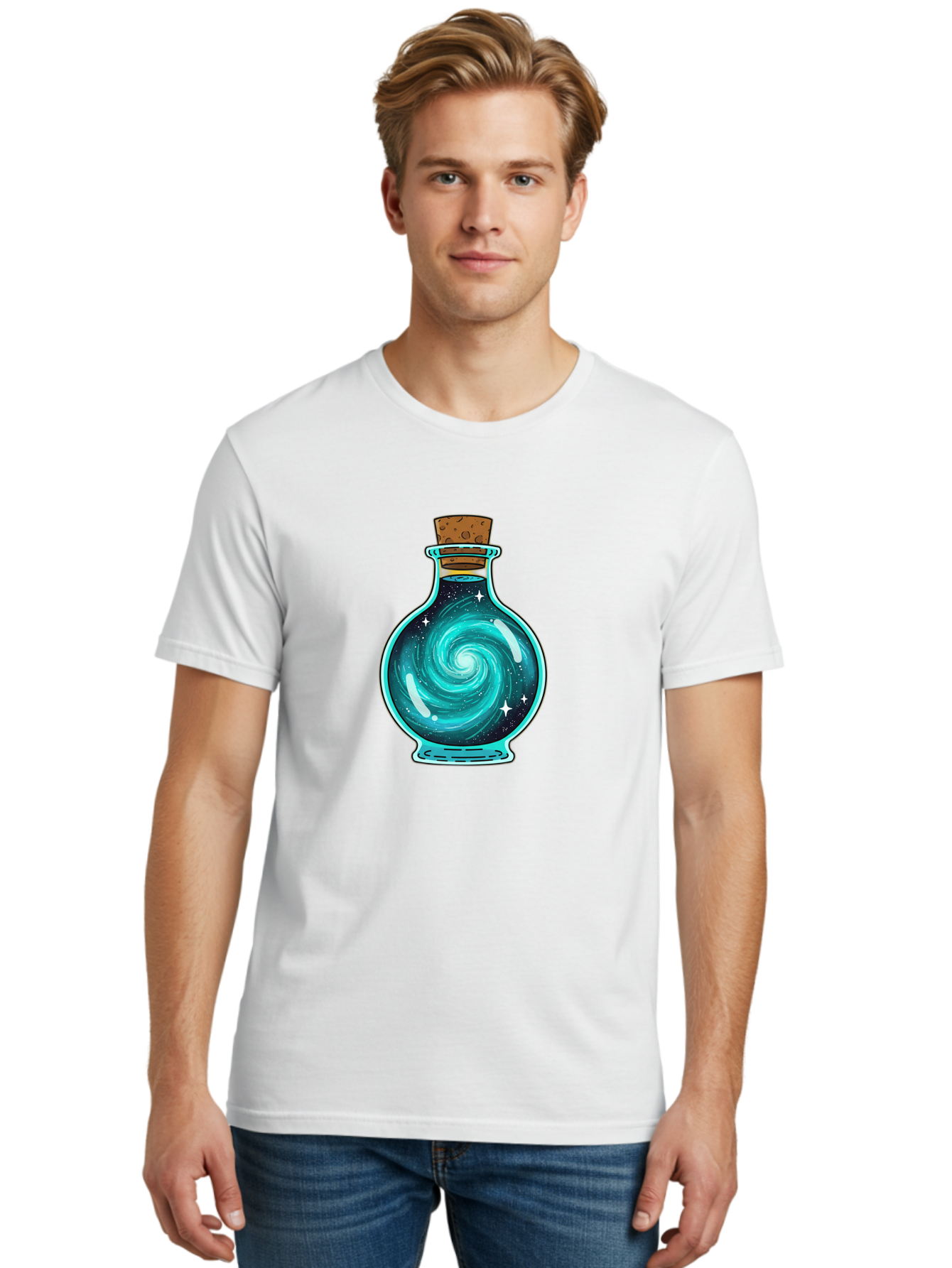 Galaxy-Bottle-13 Men'S Graphic Tee, 100% Cotton, Comfortable Casual Summer Wear, Machine Washable, Vintage Camera, Old Camera, Antique Camera, Black Camera, Classic Photography, Photography Equipment, Nostalgic Device, Film Camera, Camera Art Bai943