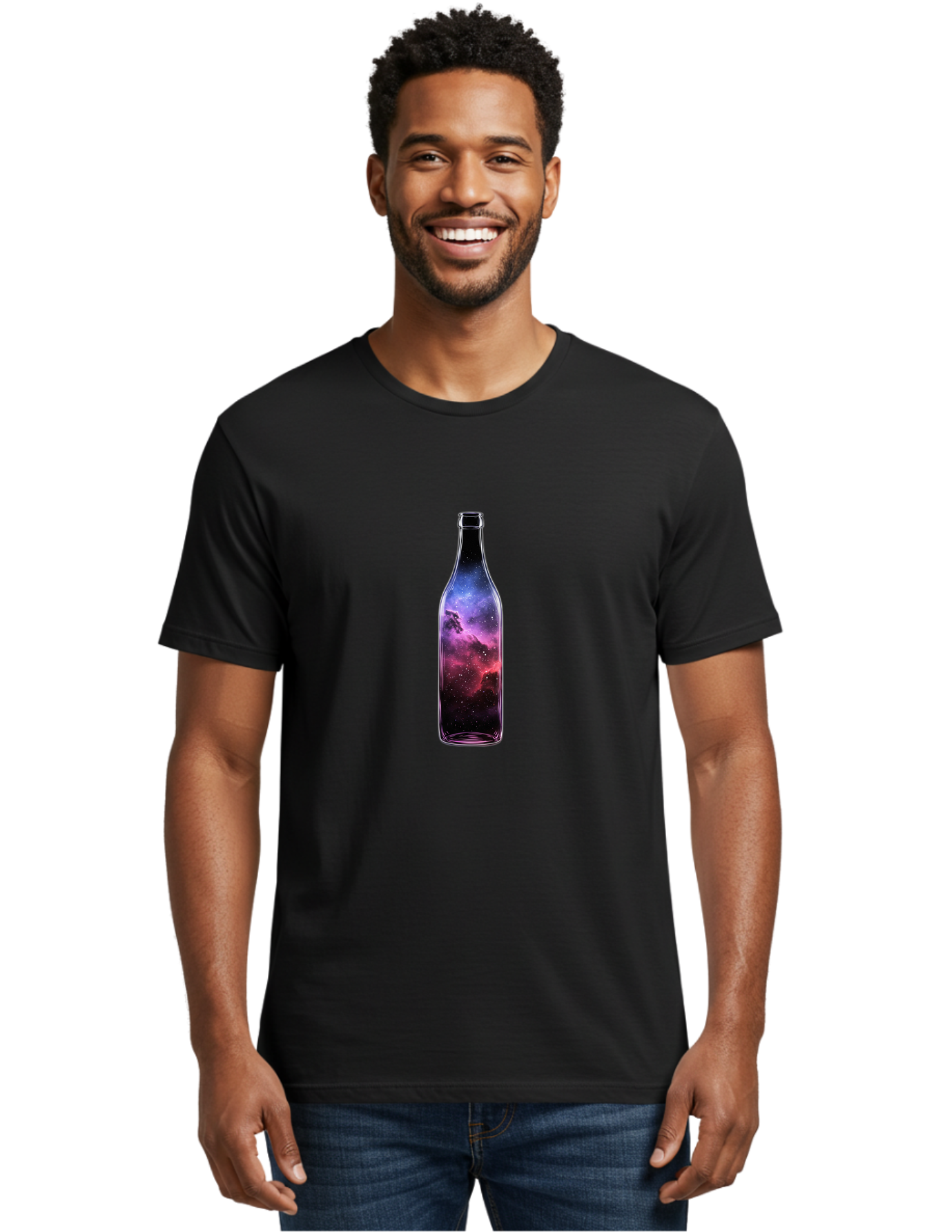 Galaxy-Bottle-18 Men'S Graphic Tee, 100% Cotton, Comfortable Casual Summer Wear, Machine Washable, Vintage Camera, Old Camera, Antique Camera, Black Camera, Classic Photography, Photography Equipment, Nostalgic Device, Film Camera, Camera Art Bai948